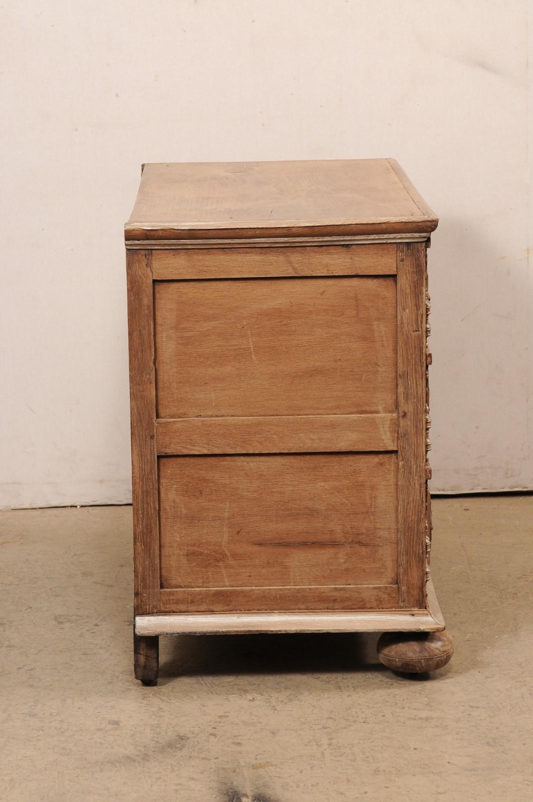 Antique English Highly-Decorated Carved-Wood Chest of Drawers For Sale 4