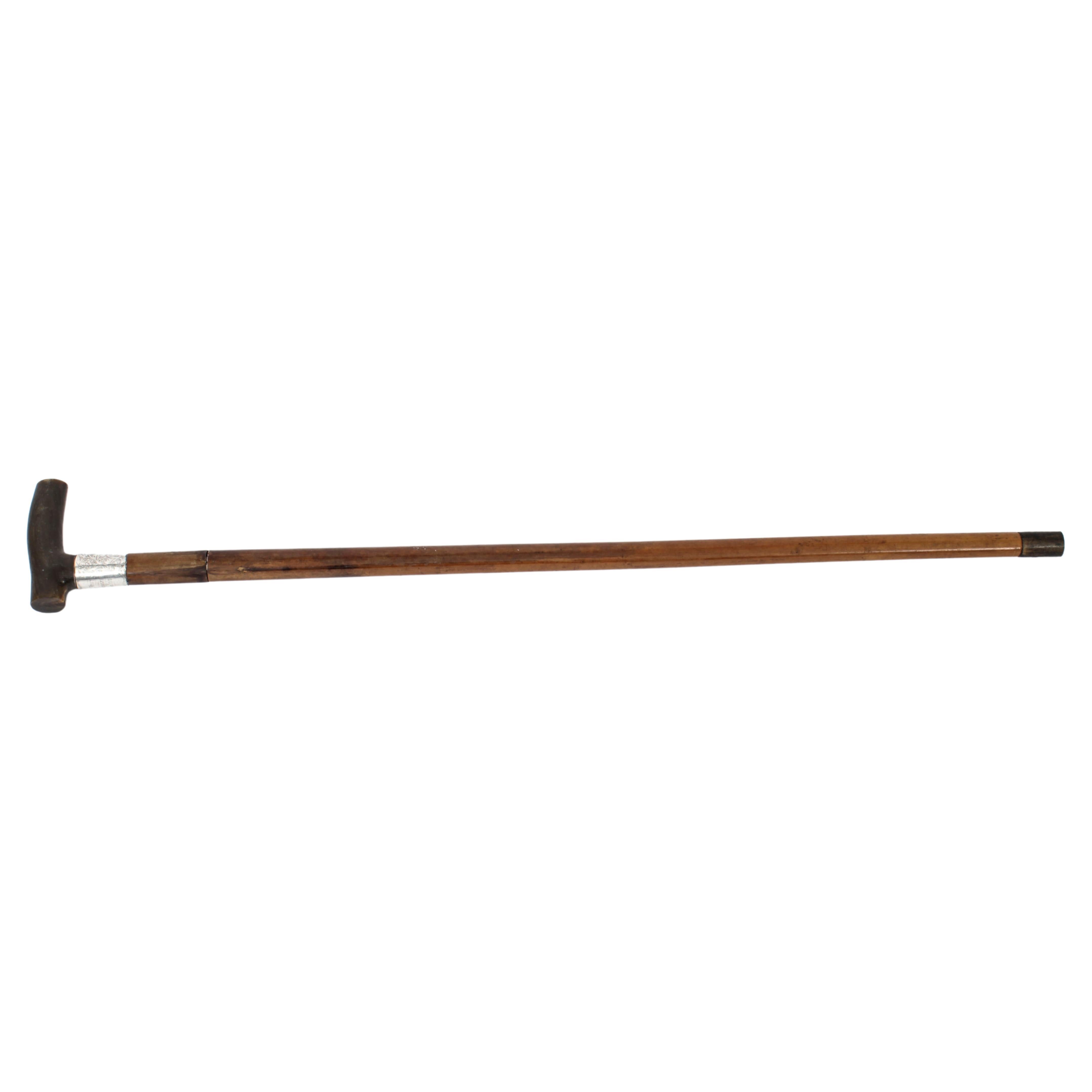 Antique English Horn & Malacca Sword / Walking Stick Cane 19th Century