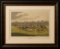 Antique English Horse Racing Print by Henry Alken, “Racing”, circa 1822