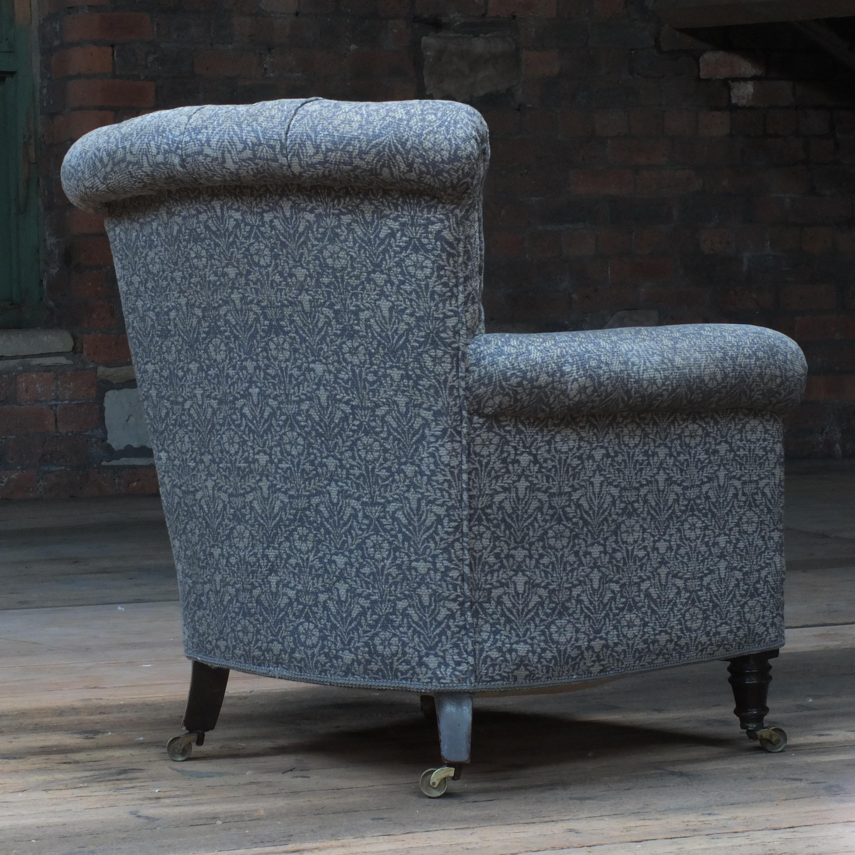 Late Victorian Antique English Howard and Sons Style Armchair