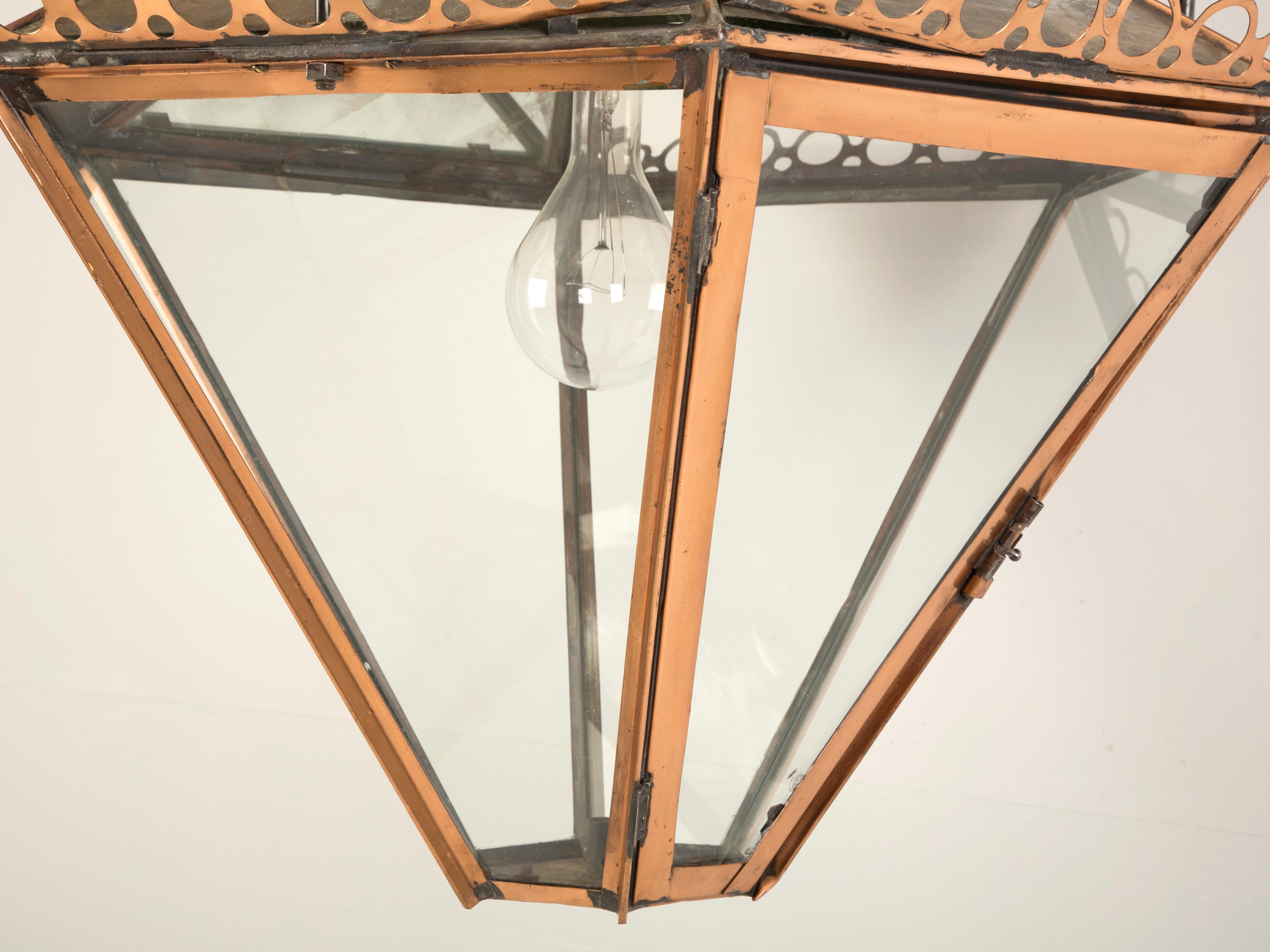 Fin du XIXe siècle Anciennes lanternes anglaises en cuivre, c1800, provenant de la gare de Birmingham (Royaume-Uni) en vente