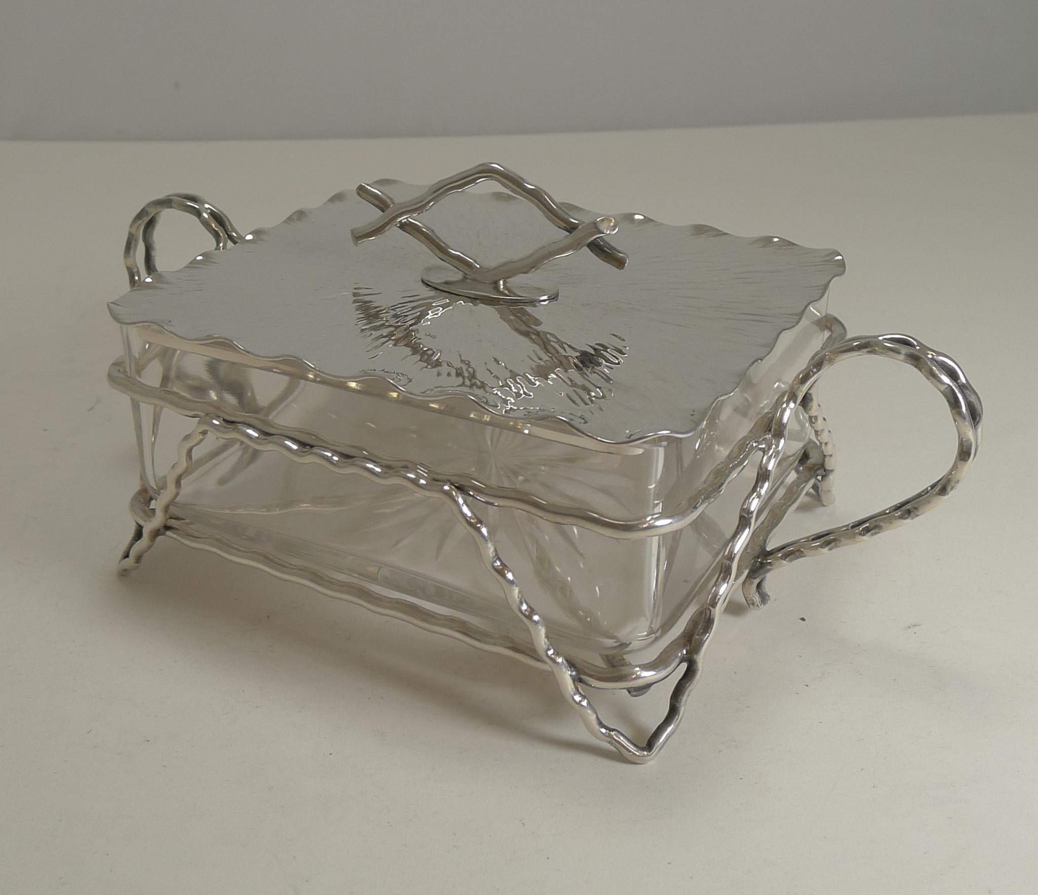 Late 19th Century Antique English Hukin and Heath Butter Dish, circa 1880