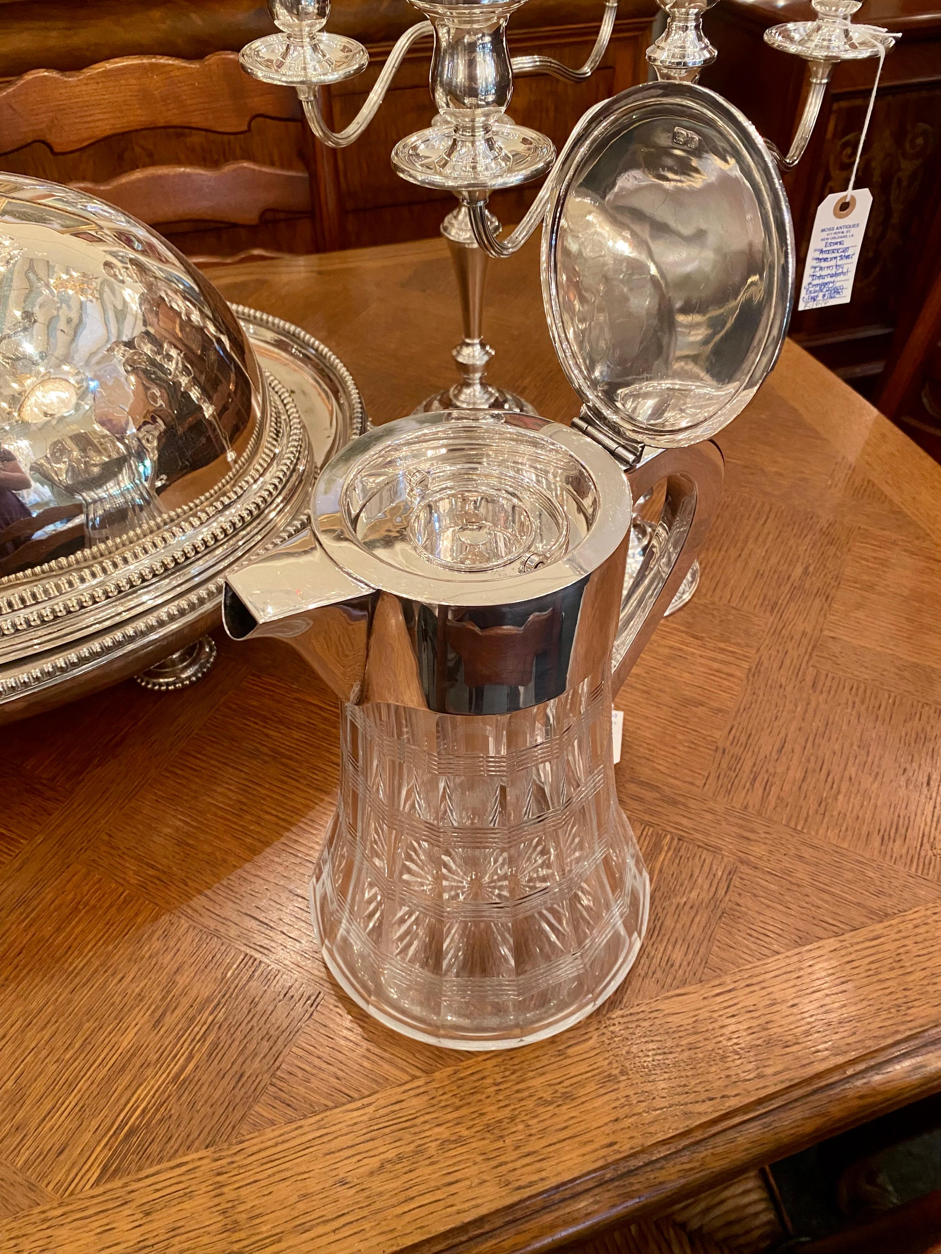 crystal water pitcher vintage