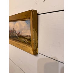 Antique English Hunt Scene Oil on Board