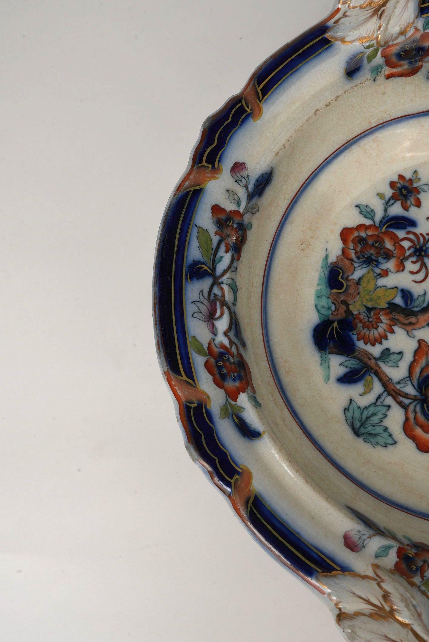 Antique English Imari Compote by Thomas Dimmock & Co., Circa 1830s For Sale 3