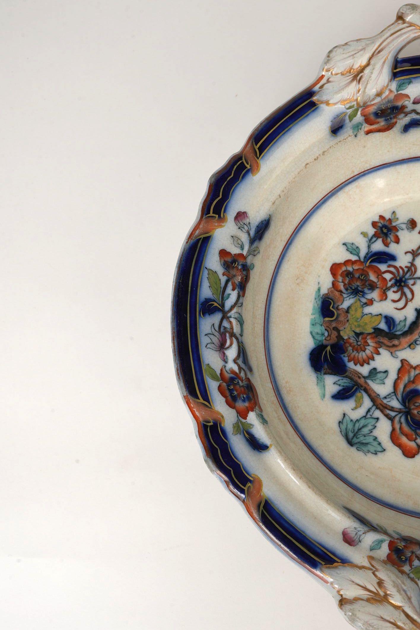 Antique English Imari Compote by Thomas Dimmock & Co., Circa 1830s For Sale 4