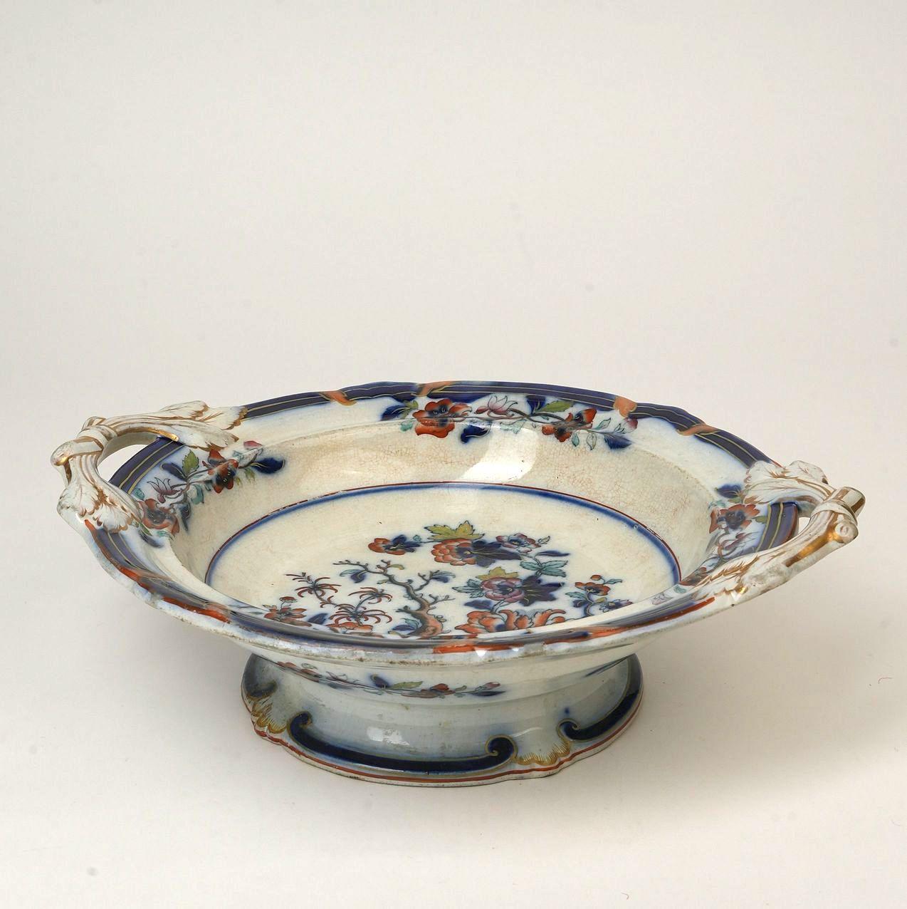 Regency Antique English Imari Compote by Thomas Dimmock & Co., Circa 1830s For Sale