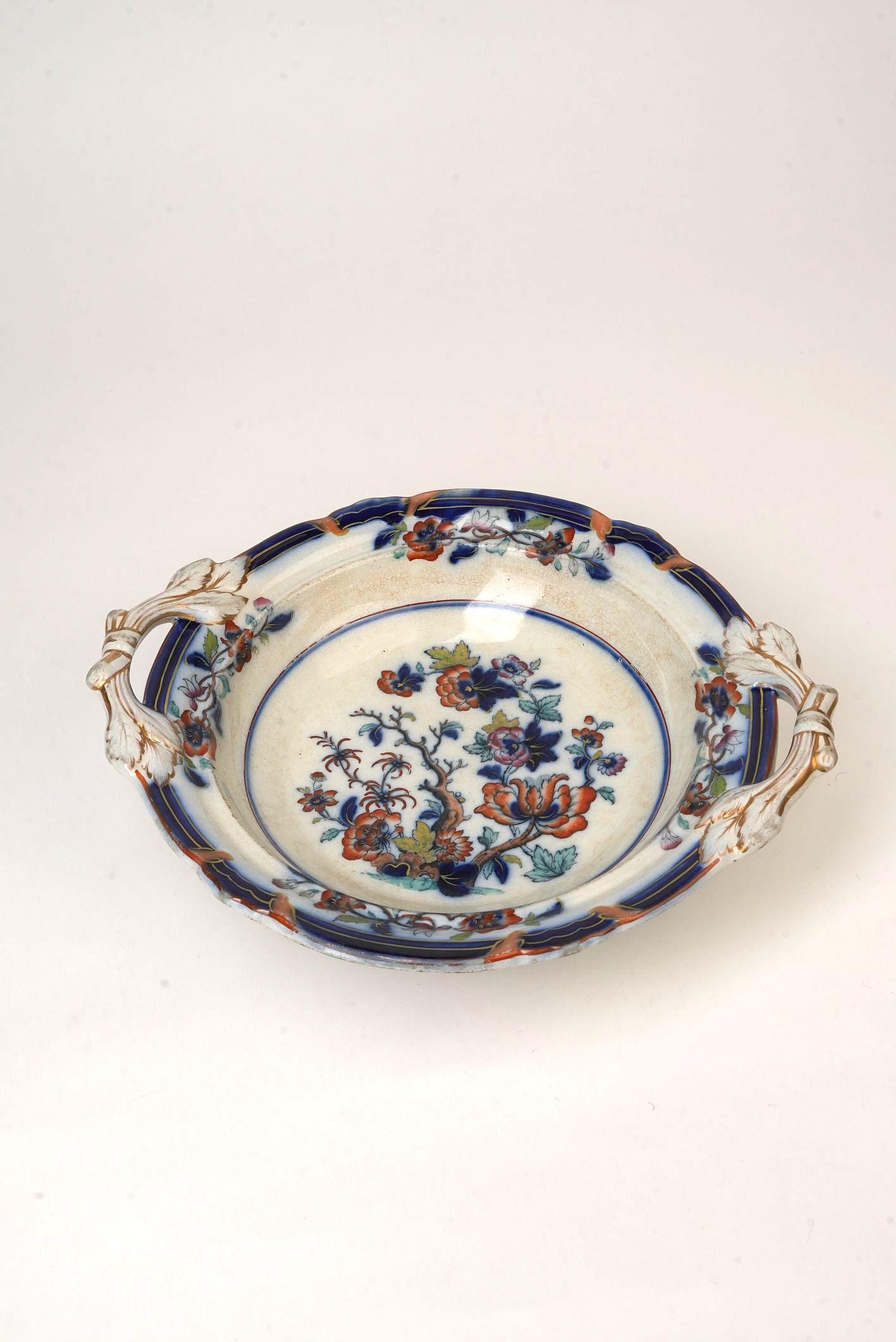 Antique English Imari Compote by Thomas Dimmock & Co., Circa 1830s In Good Condition For Sale In Worcester Park, GB