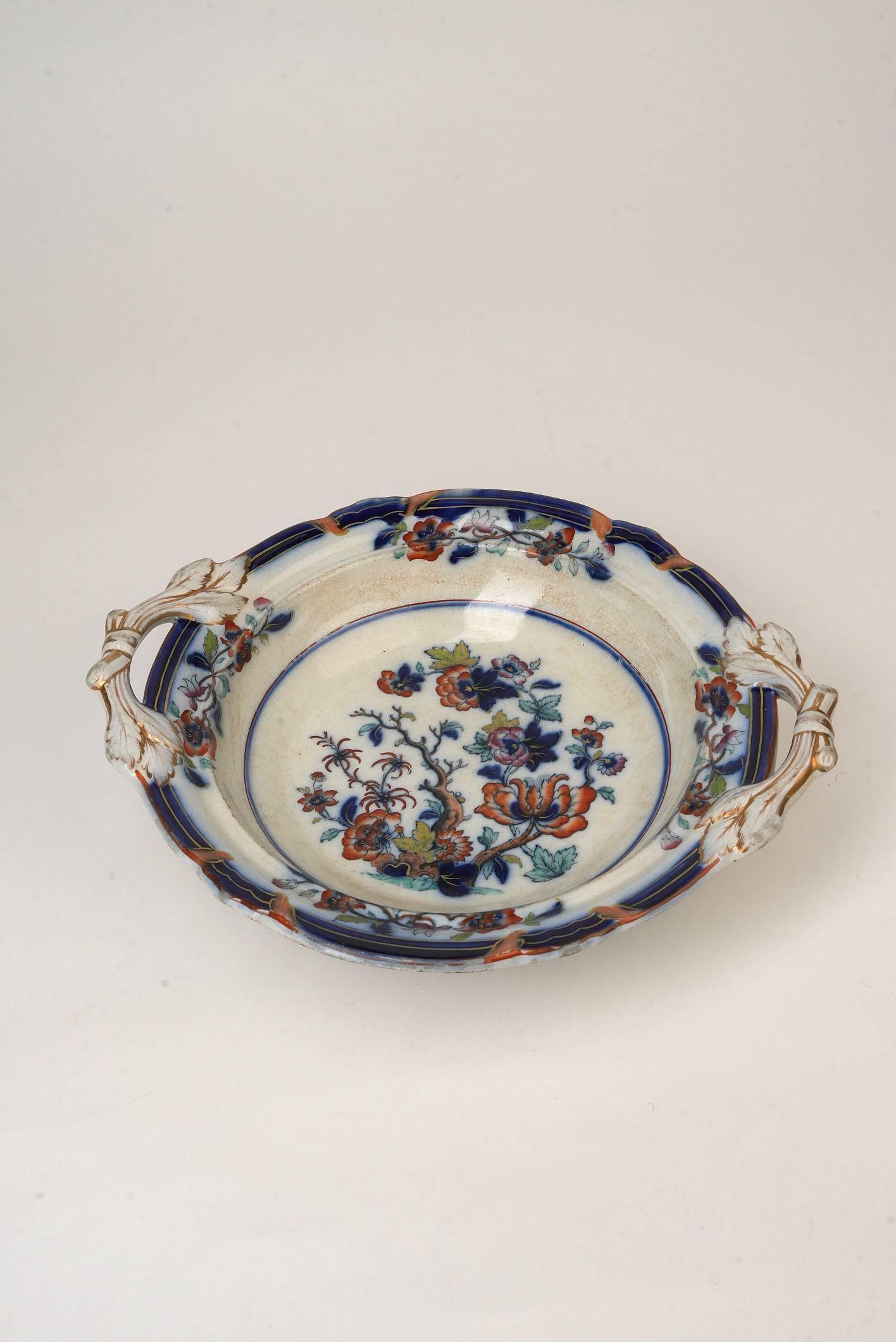 Mid-19th Century Antique English Imari Compote by Thomas Dimmock & Co., Circa 1830s For Sale