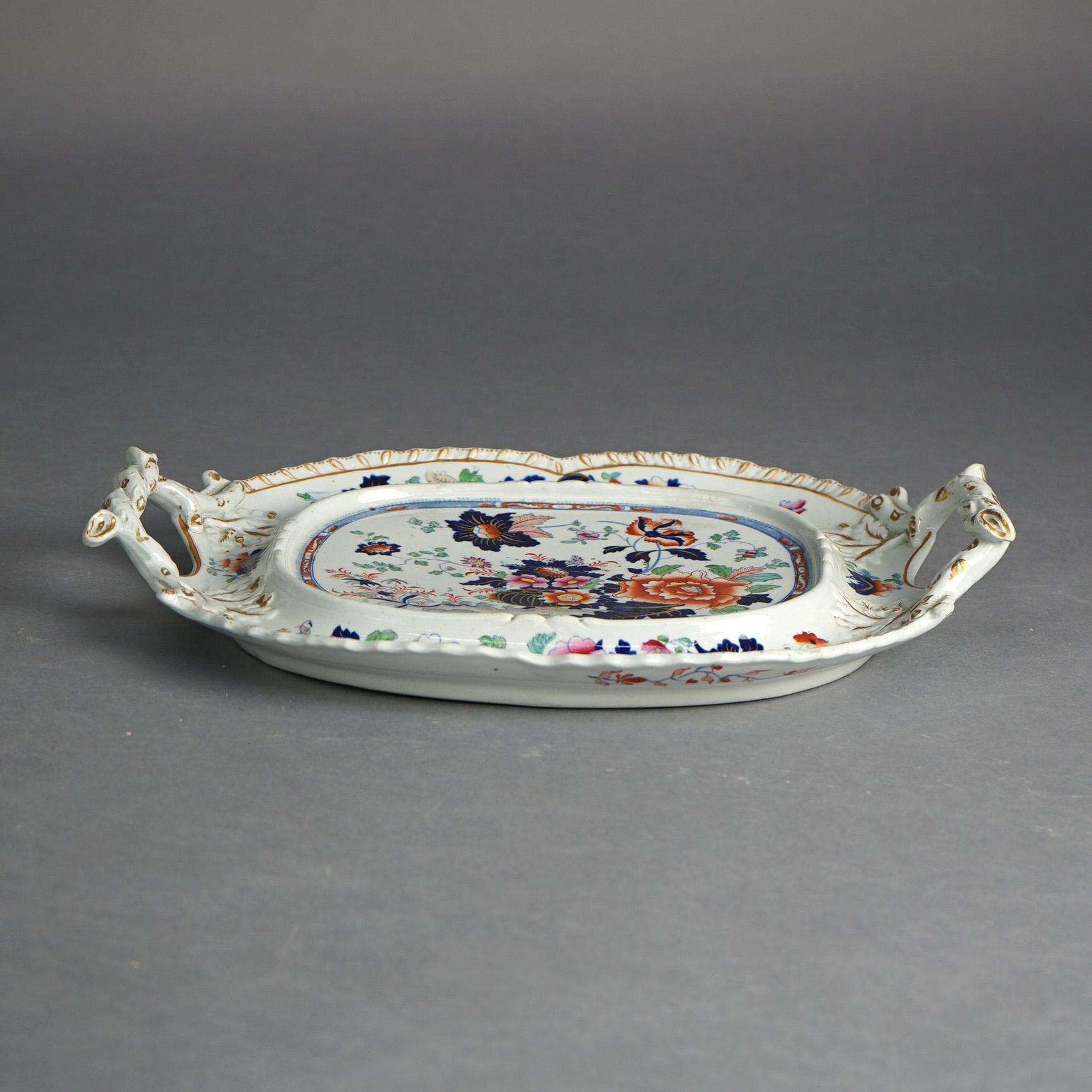 Antique English Imari Hand Painted & Gilt Porcelain Tureen & Underplate C1900 6