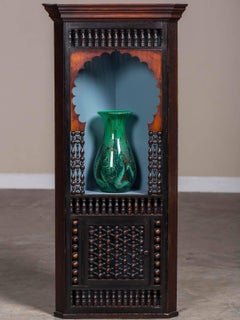 Antique English Indian Anglo Raj Hanging Corner Cabinet, circa 1880