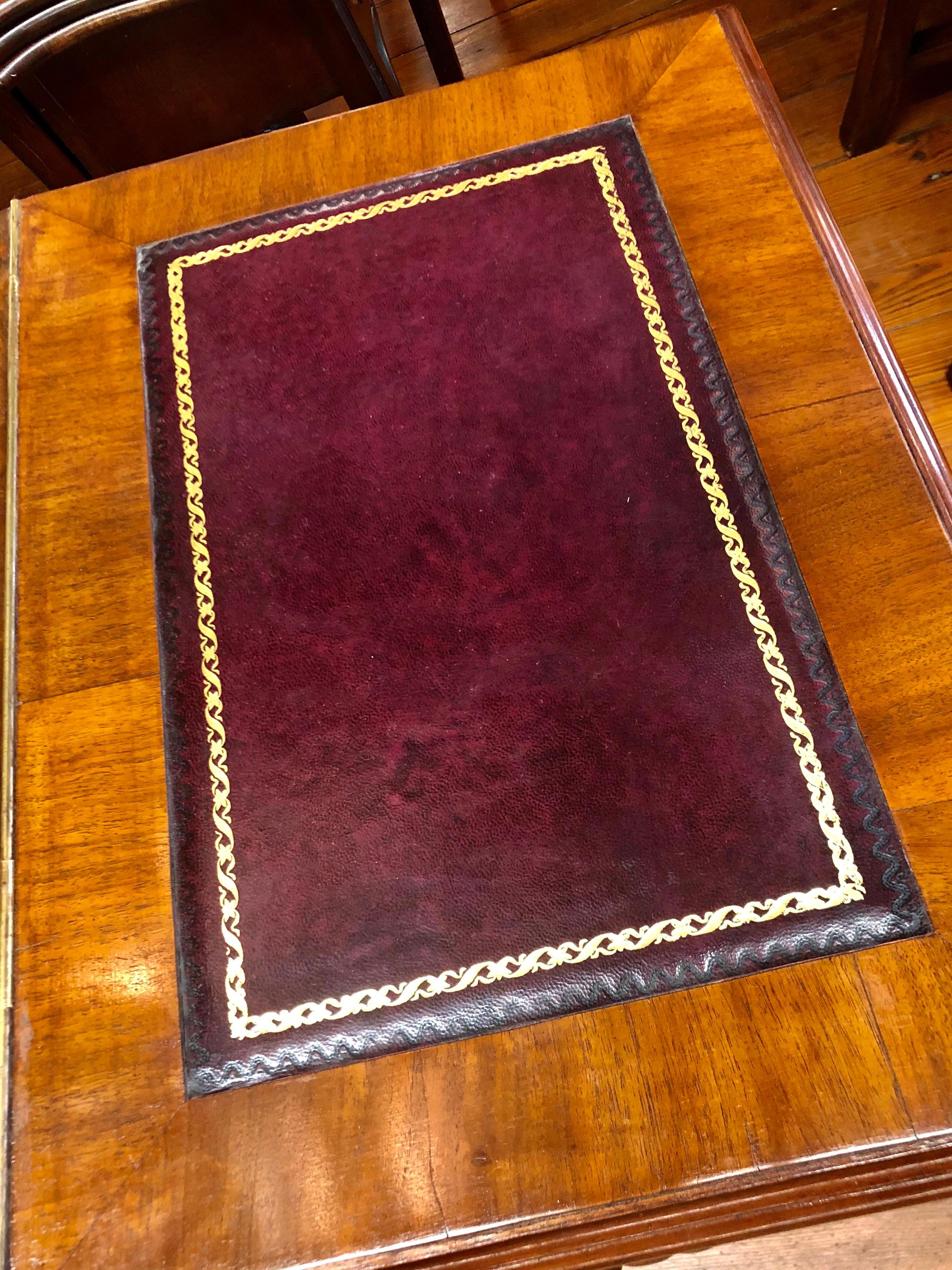 Antique English Inlaid Burr Walnut and Leather Davenport or Ship Captain’s Desk 6