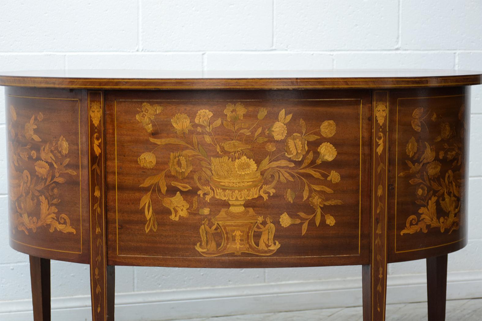 Antique English Inlaid Kidney Desk 1