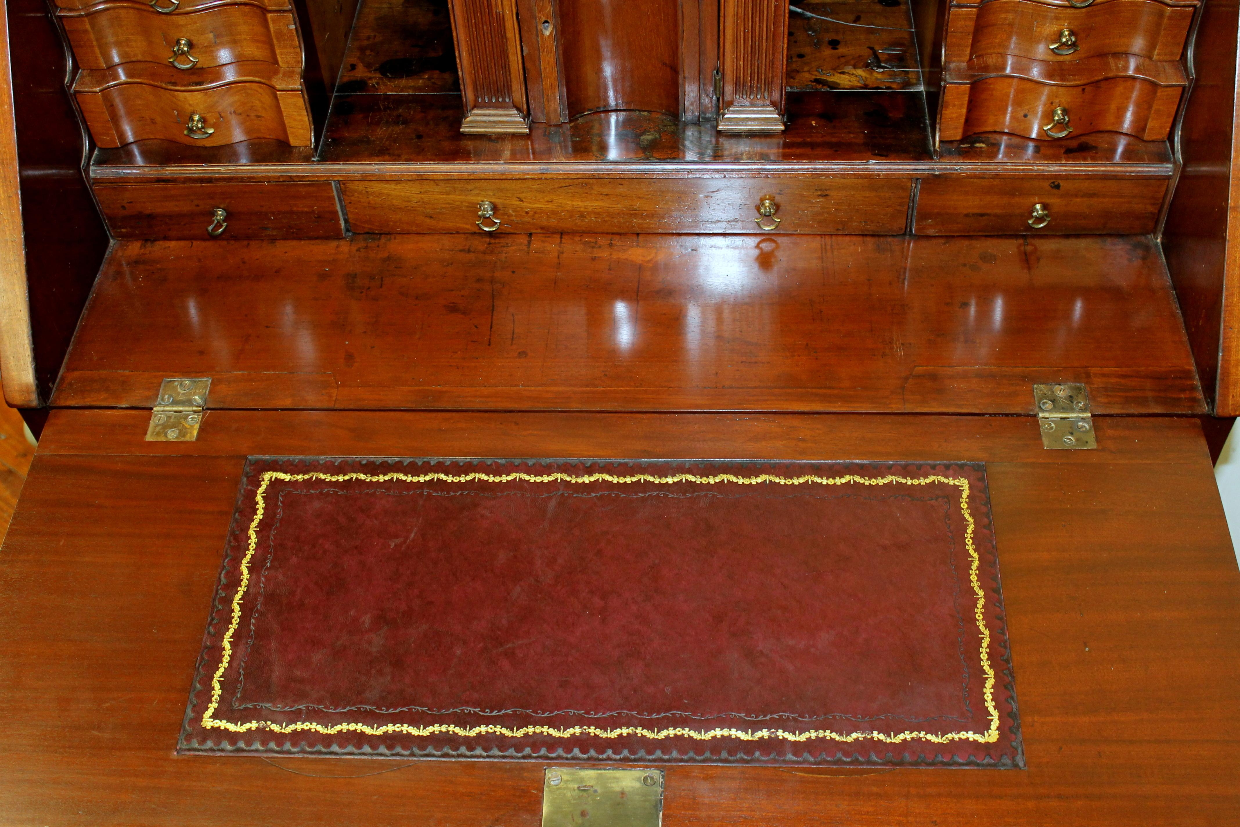 Antique English Inlaid Mahogany George III Slant-Front Bureau, Superb Interior 2