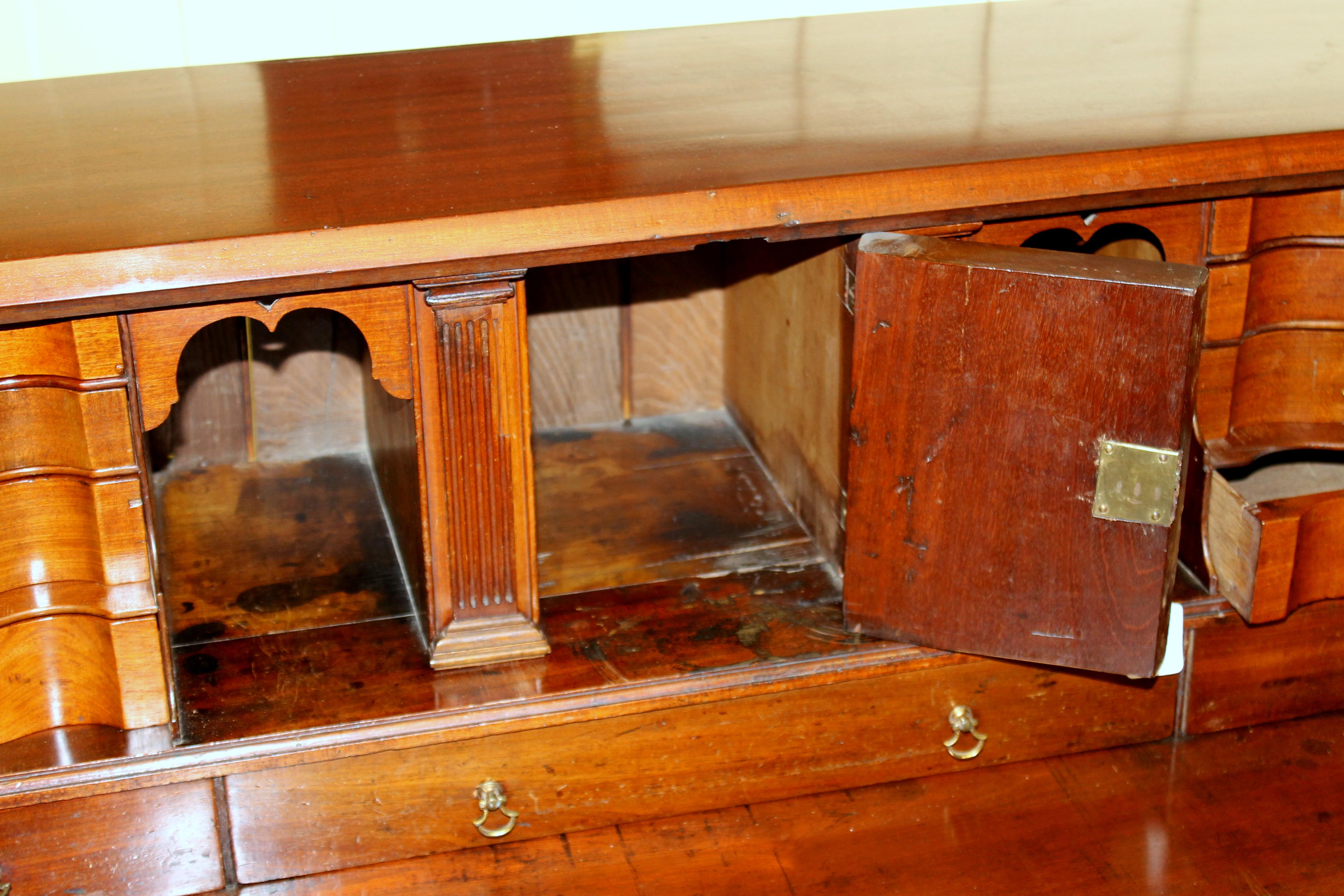 Antique English Inlaid Mahogany George III Slant-Front Bureau, Superb Interior 5