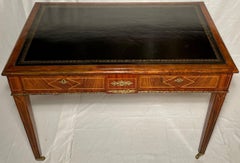 Antique English Inlaid Walnut and Gold Bronze Mounted Writing Desk, Circa 1880