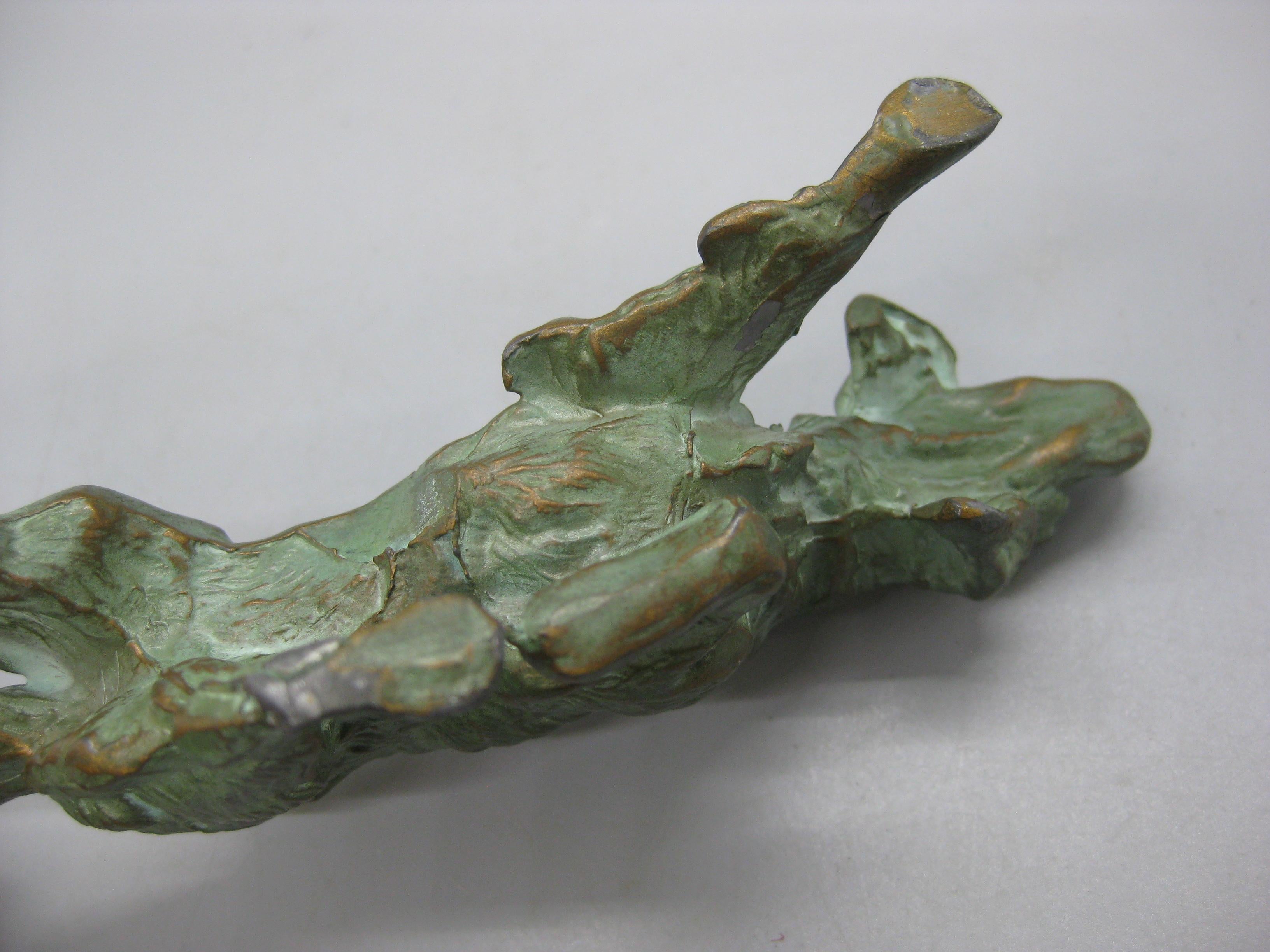 Antique English Irish Setter Dog Figural Verdigris Bronze Figurine Sculpture in vendita 6