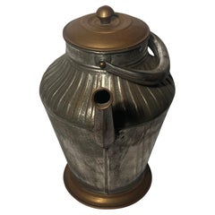 Antique English Iron and Brass Watering Bucket, Circa 1890s.