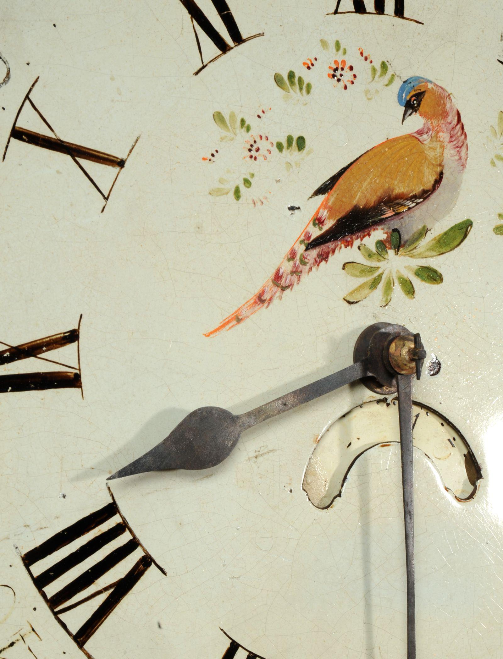 Antique English Iron Clock Dial Face, Bird, Fully Working 1