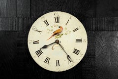 Ancienne horloge anglaise en fer avec cadran et oiseau, entièrement fonctionnelle
