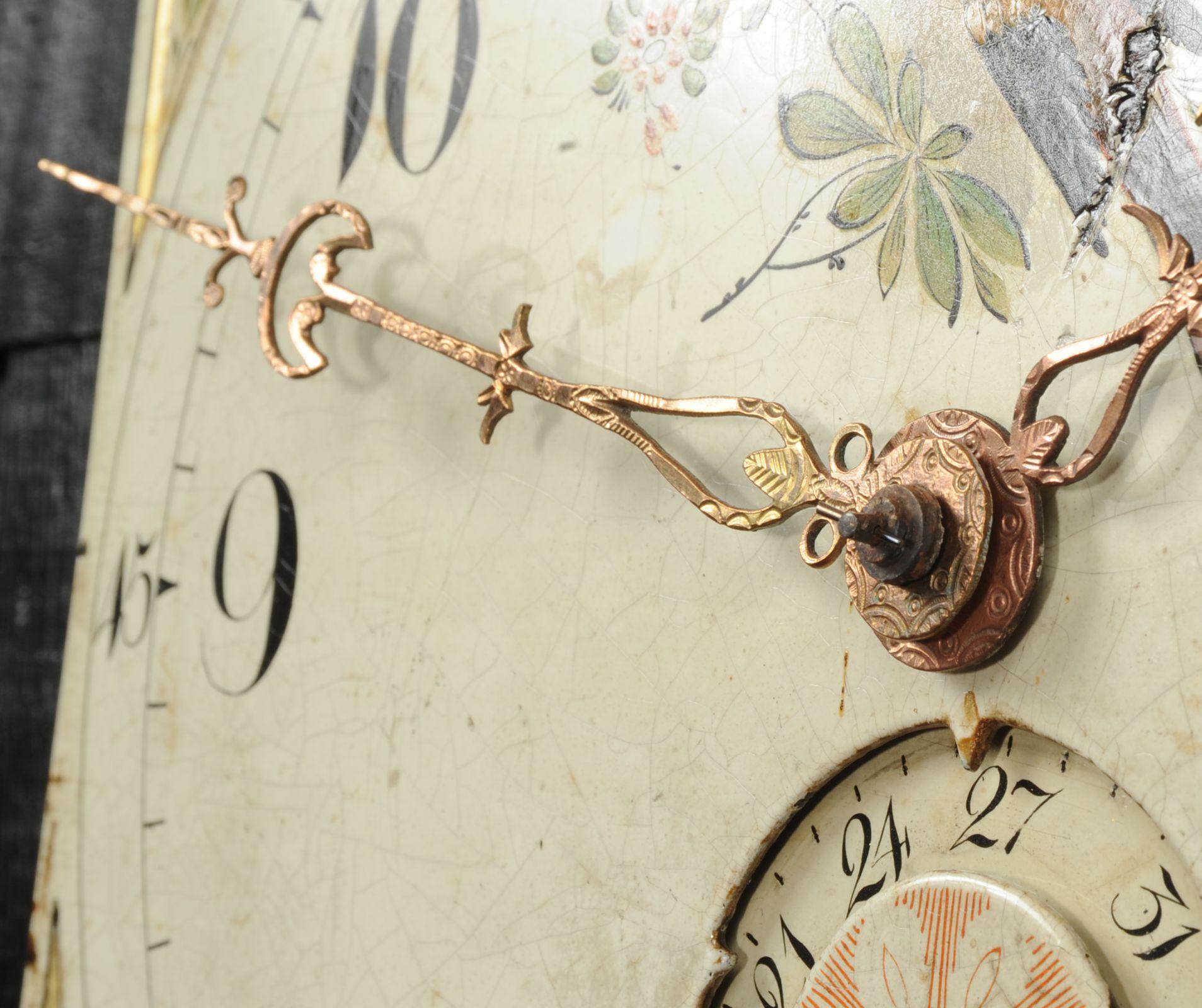 Folk Art Antique English Iron Clock Dial Face, Bird, Fully Working