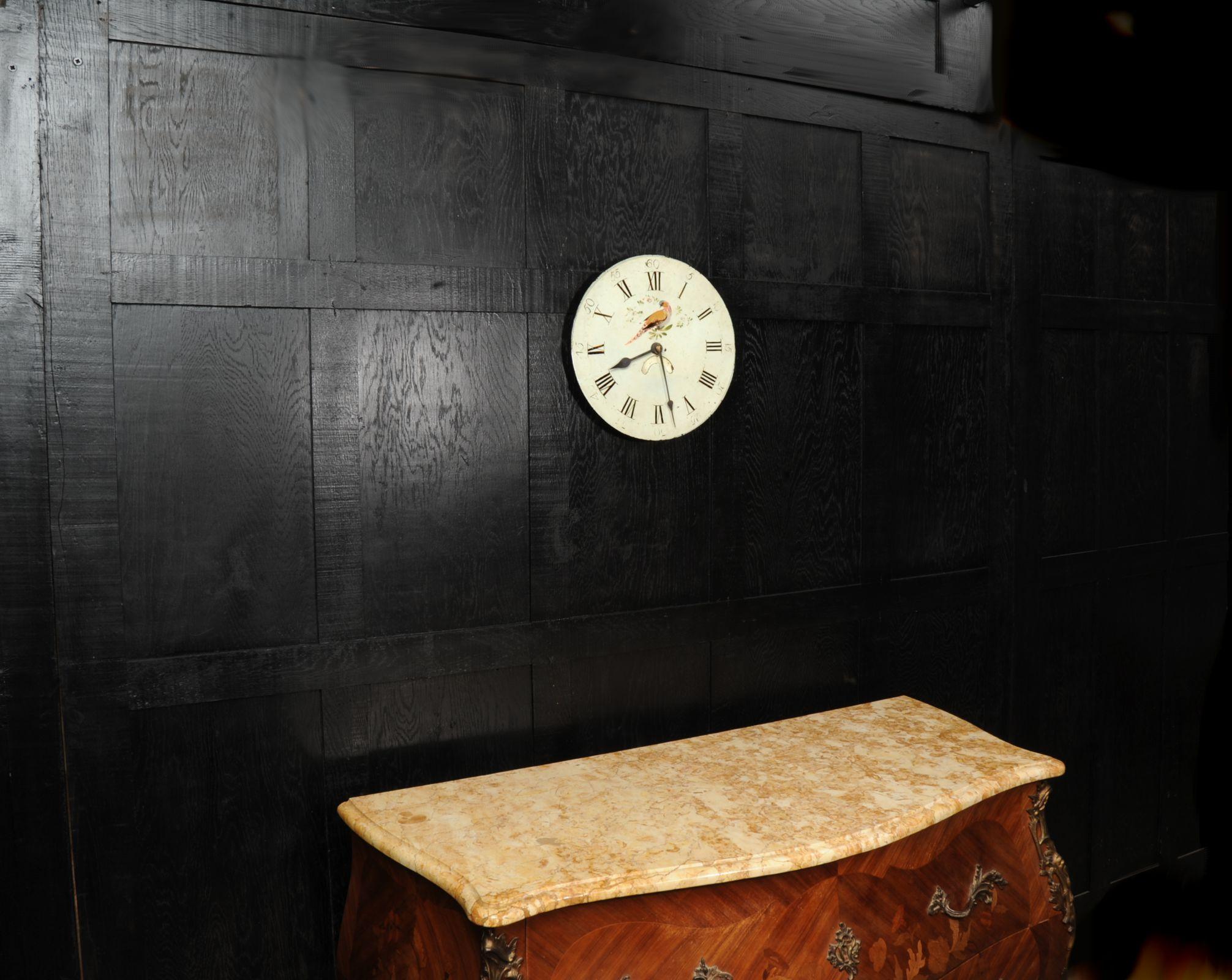 Antique English Iron Clock Dial Face, Bird, Fully Working In Distressed Condition In Belper, Derbyshire