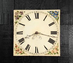 Antique English Iron Clock Dial Face, Country Garden, Fully Working