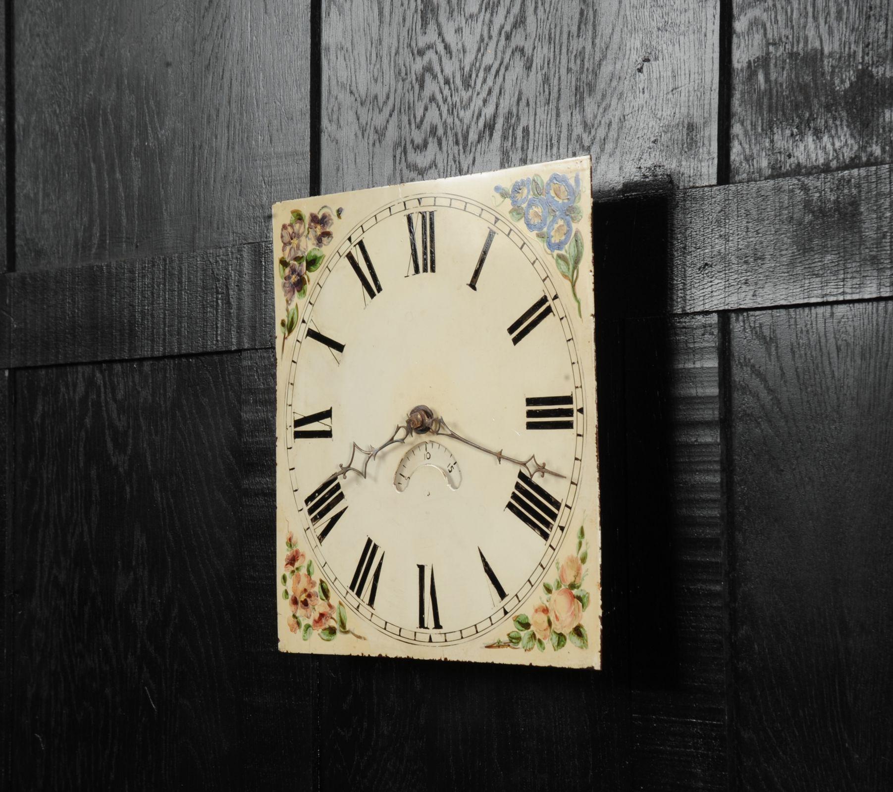 Antikes englisches Eisen-Uhr Zifferblatt, Landhausstil, voll funktionstüchtig (Britisch) im Angebot
