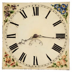 Antique English Iron Clock Dial Face, Country Garden, Fully Working
