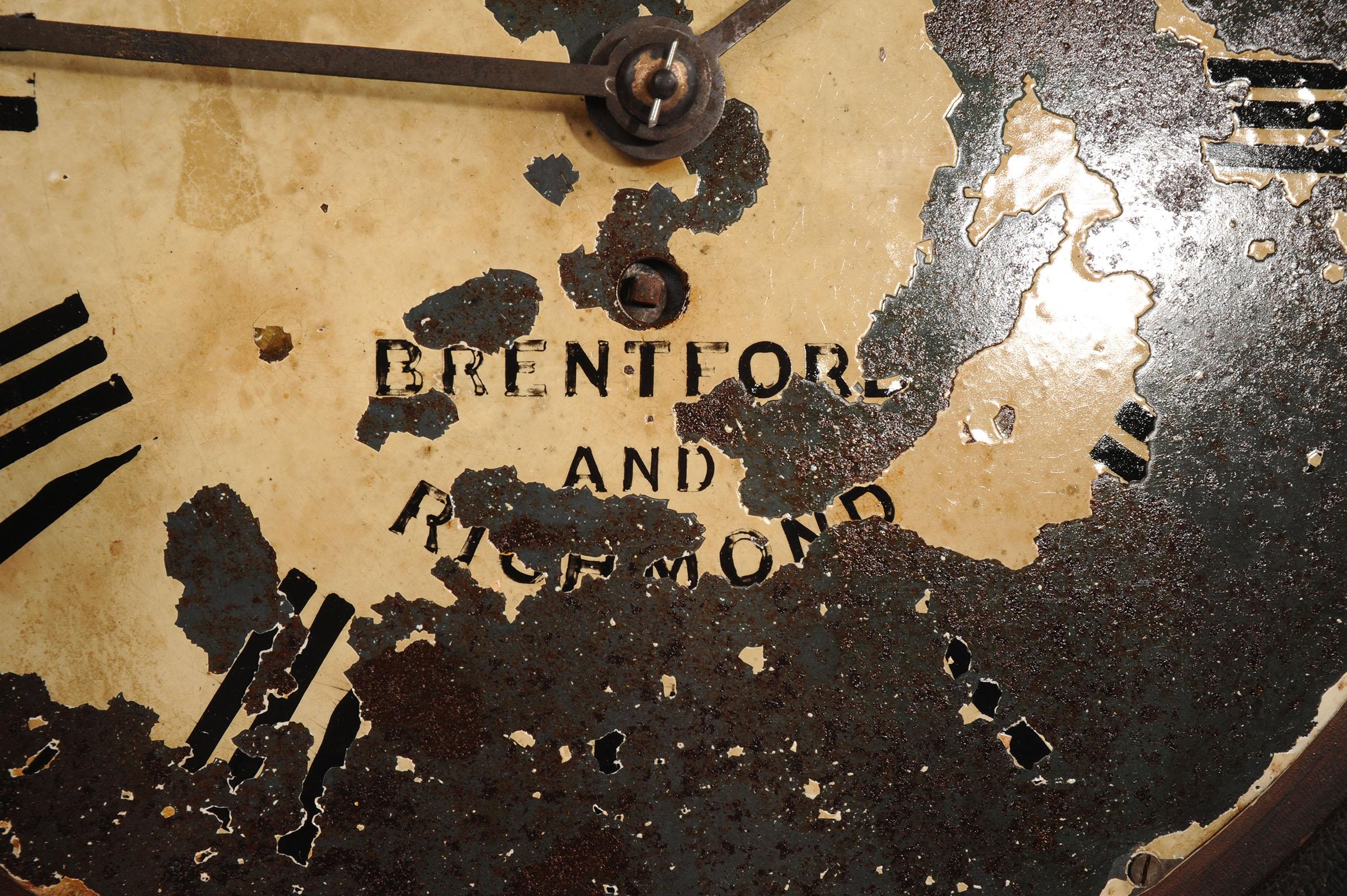 Antique English IRON Clock Dial Face Industrial EDWIN GAY RICHMOND Fully Working For Sale 5
