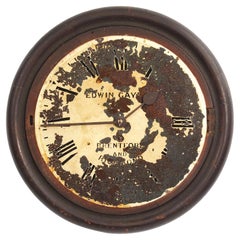 Antique English IRON Clock Dial Face Industrial EDWIN GAY RICHMOND Fully Working