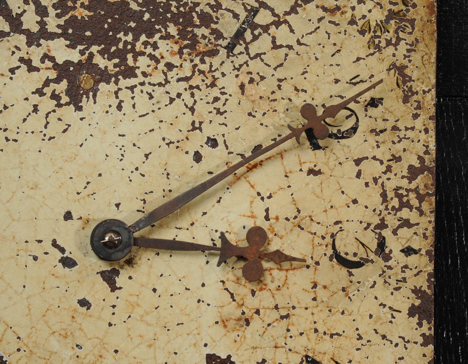 Antique English Iron Clock Dial Face Industrial Fully Working, Circa 1830 4