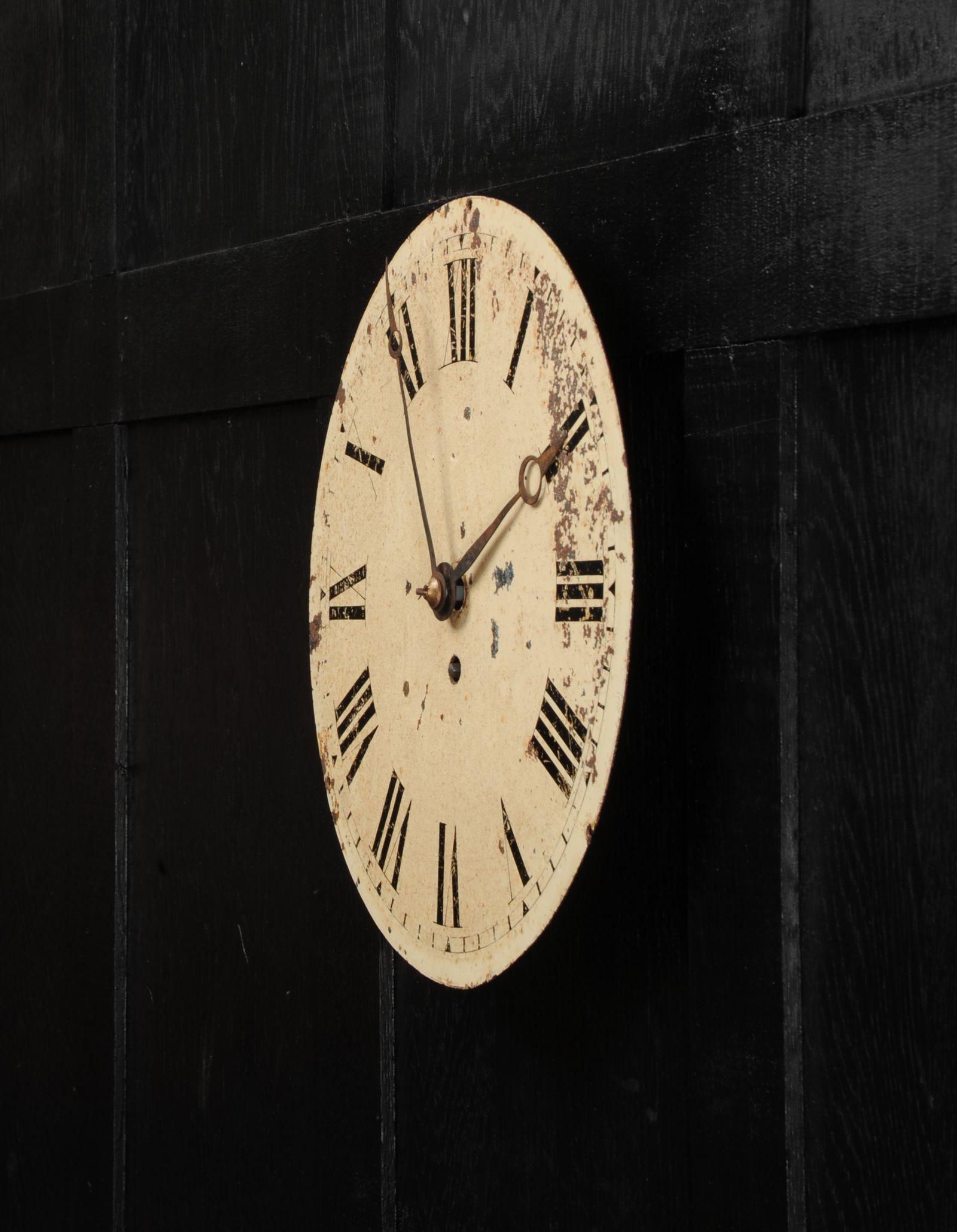 Antique English Iron Clock Dial Face Industrial Fully Working at