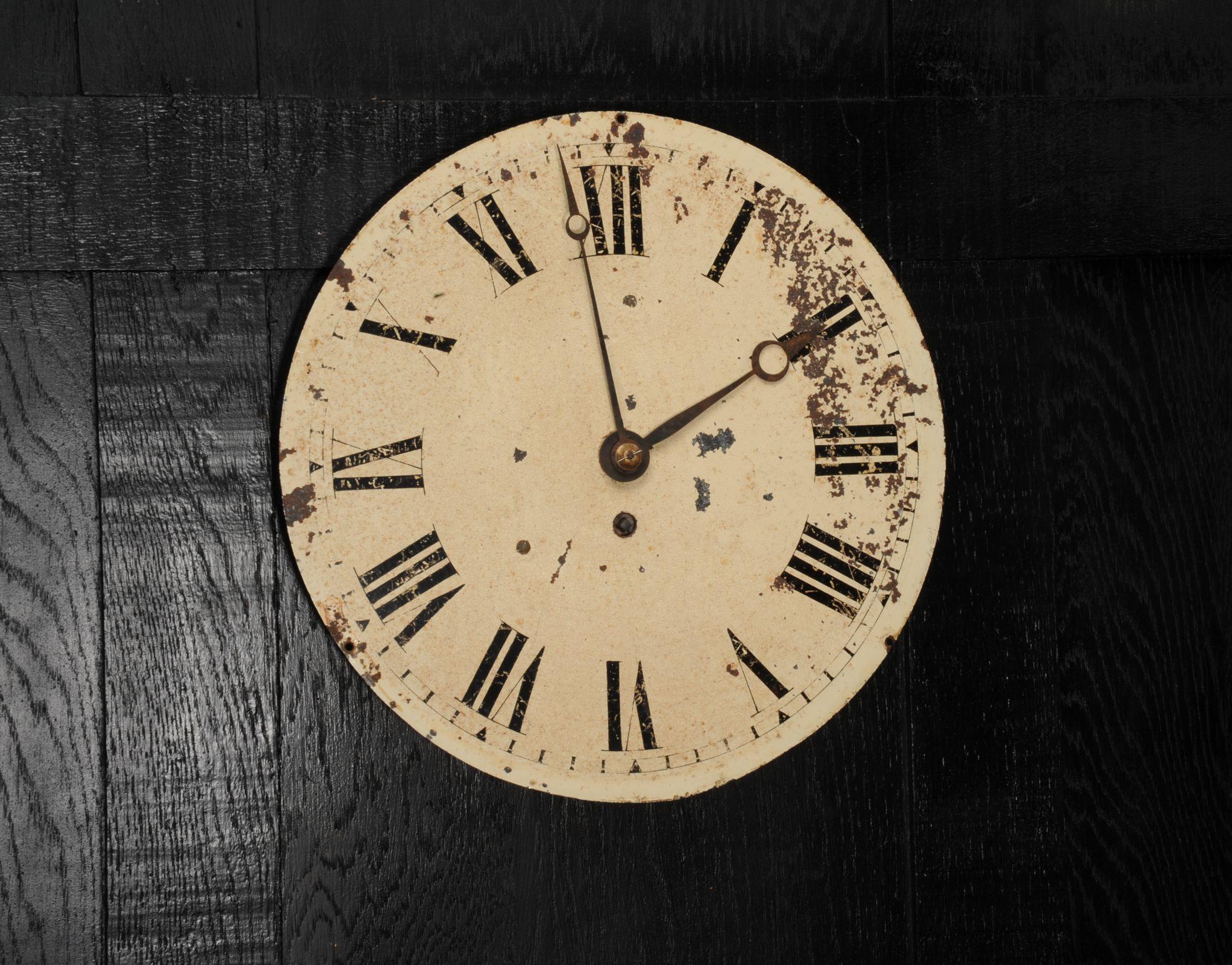 Antique English Iron Clock Dial Face Industrial Fully Working at