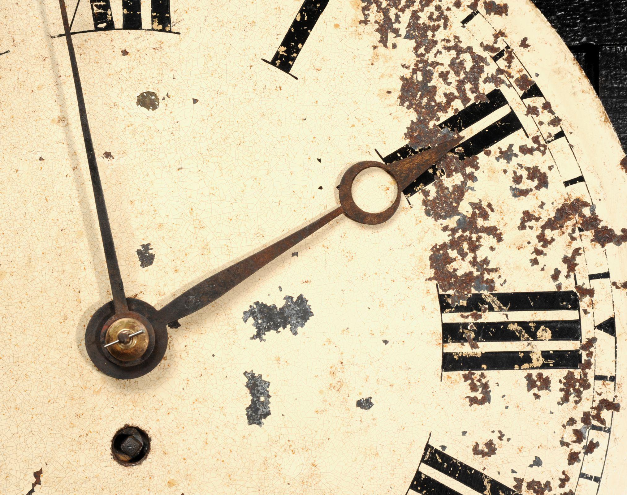 Antique English Iron Clock Dial Face Industrial Fully Working at