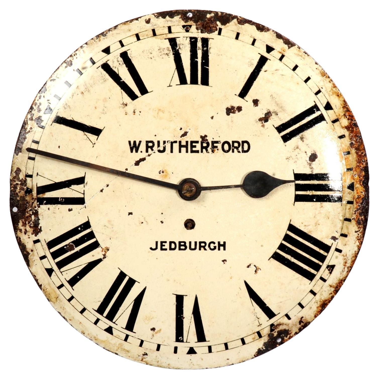 Antikes englisches Eisen-Uhr Zifferblatt Zifferblatt, voll funktionsfähig im Angebot