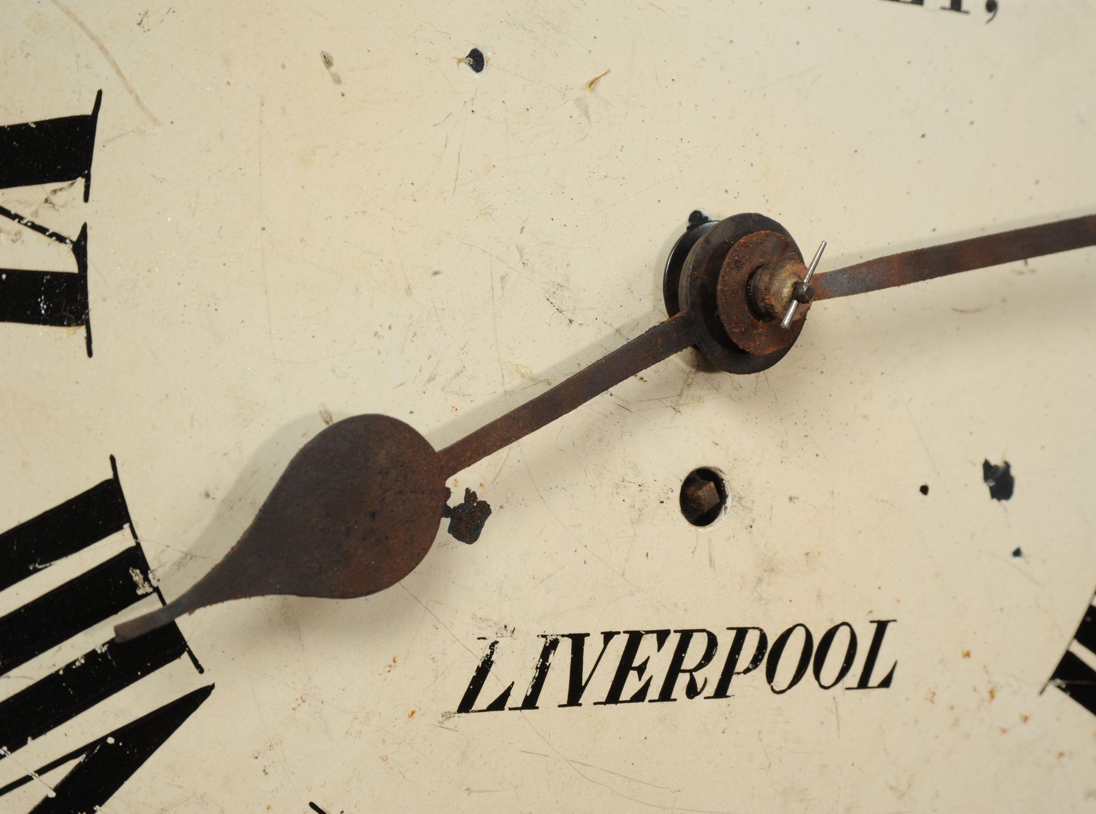 Ebonized Antique English Iron Clock Dial Face Industrial Liverpool Fully Working