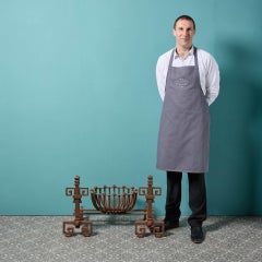 Antique English Wrought Iron Fire Basket