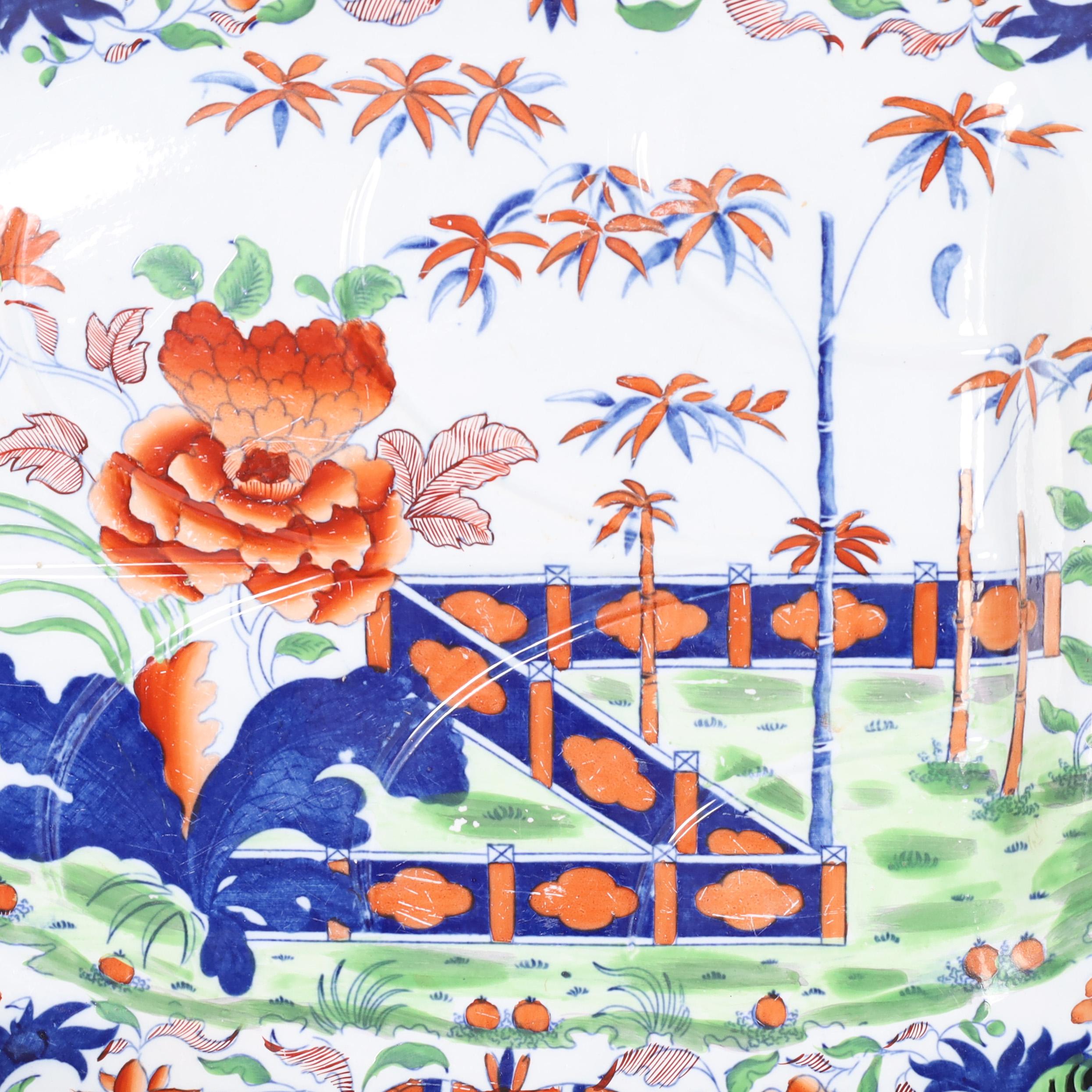 Antique English Ironstone Chinoiserie Platter In Good Condition For Sale In Palm Beach, FL