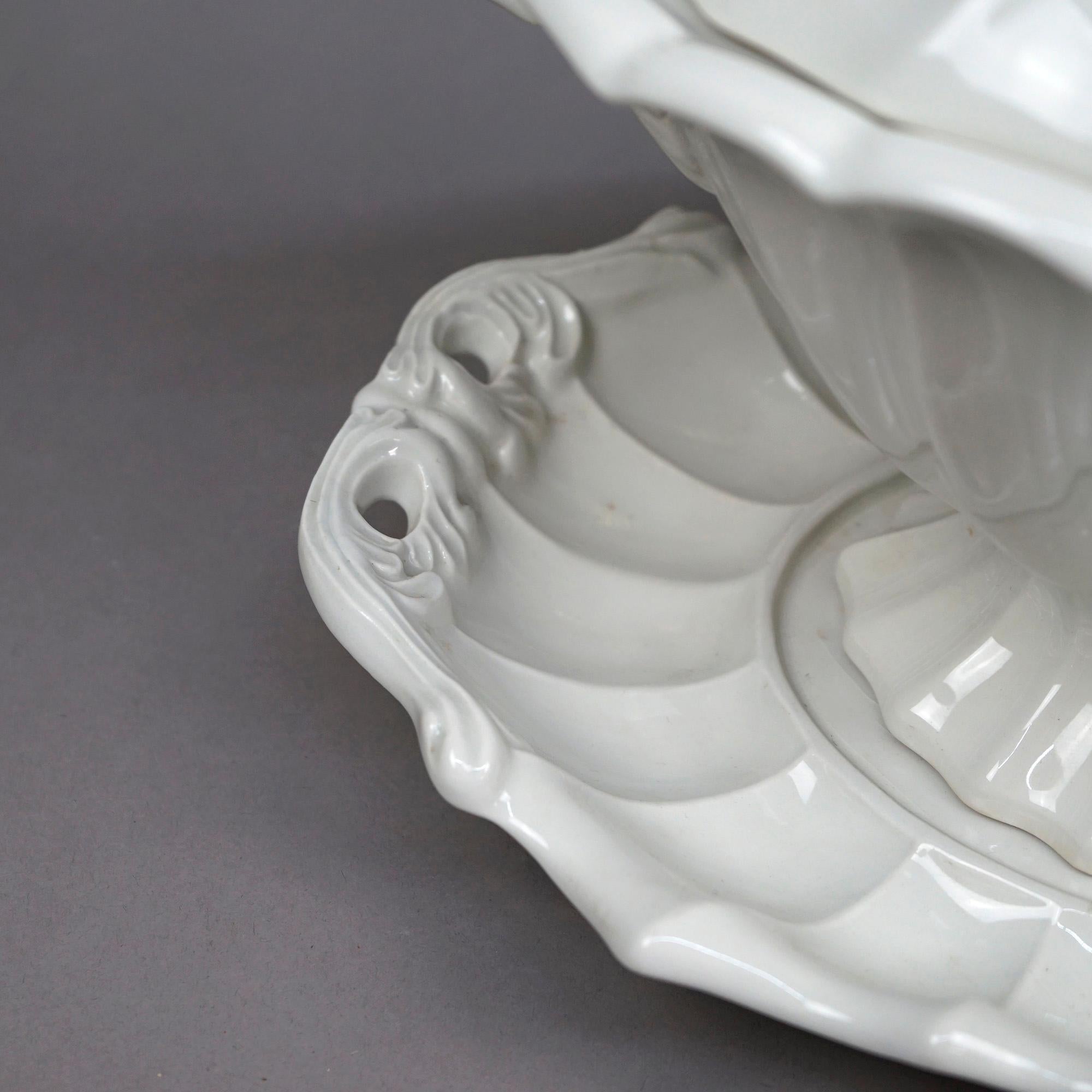 Antique English Ironstone Tureen with Tray Circa 1920 7