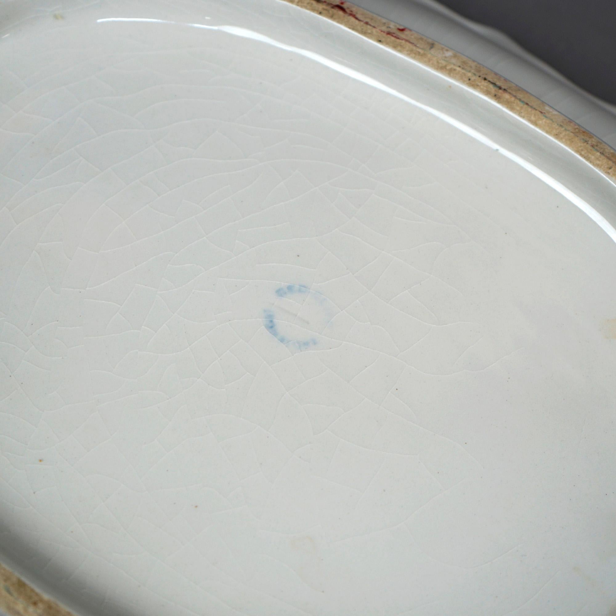 Antique English Ironstone Tureen with Tray Circa 1920 9