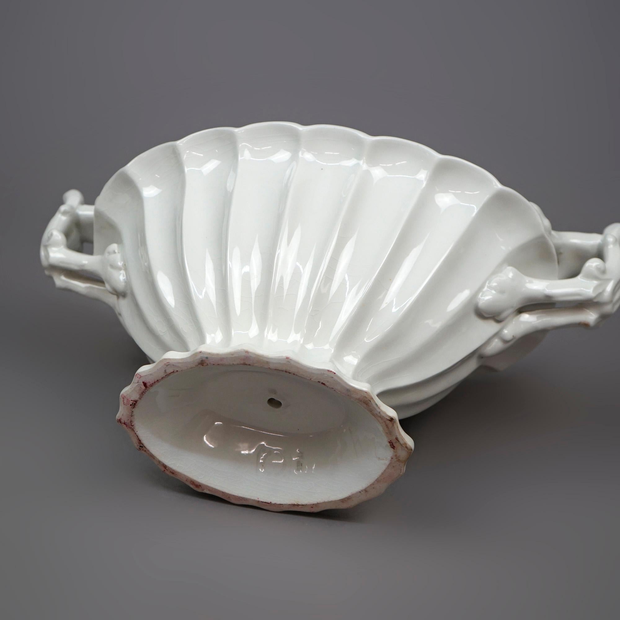Antique English Ironstone Tureen with Tray Circa 1920 10