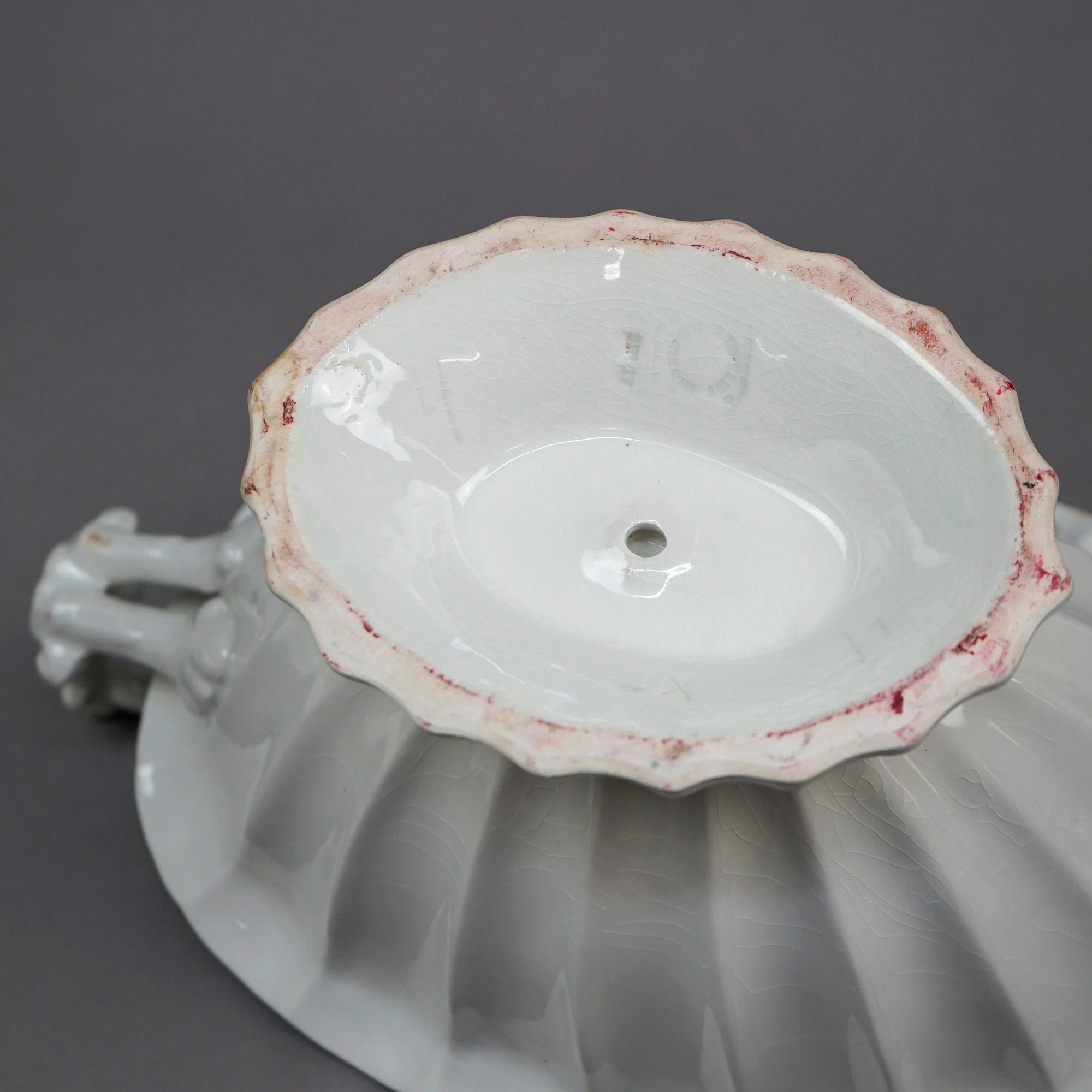 Antique English Ironstone Tureen with Tray Circa 1920 11
