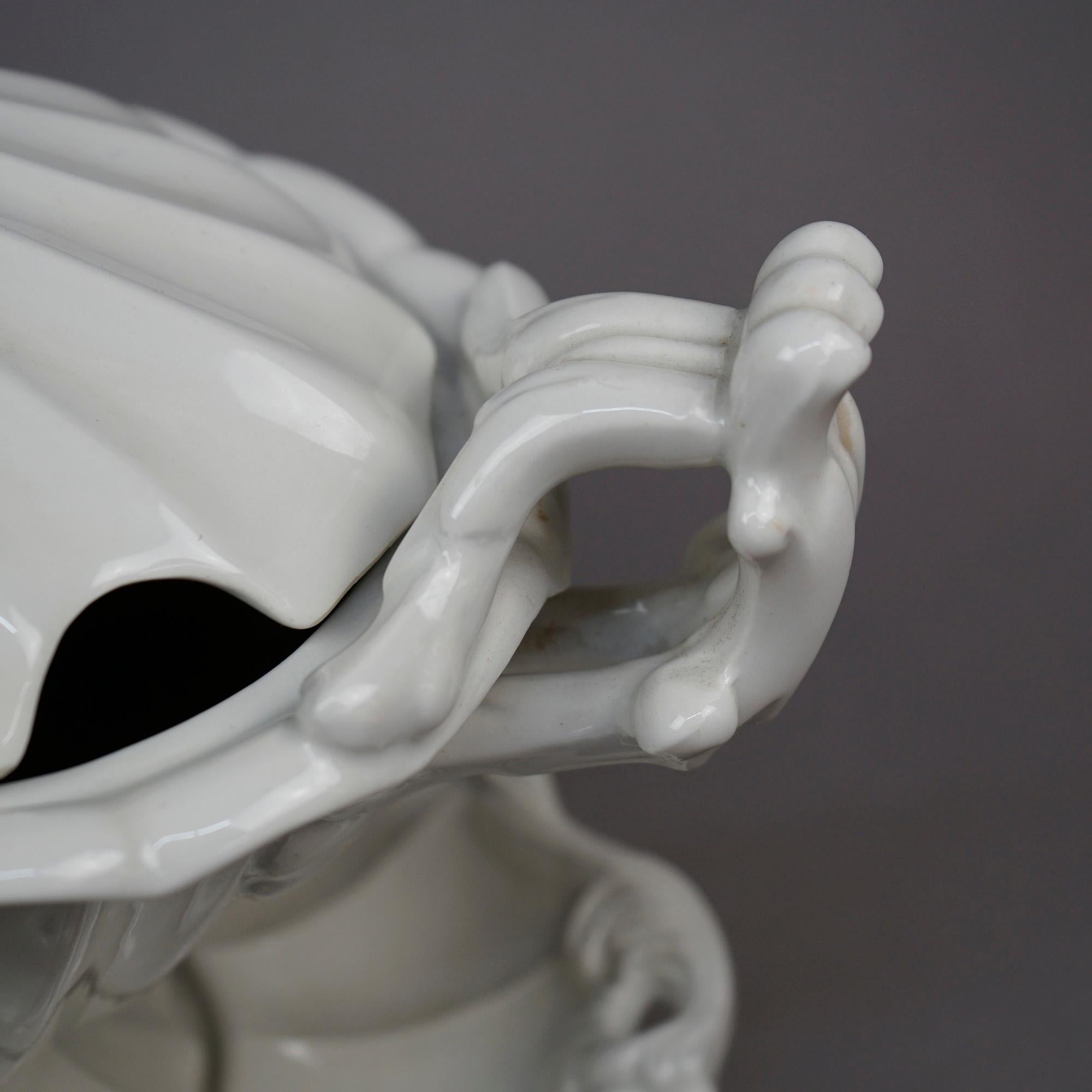 Antique English Ironstone Tureen with Tray Circa 1920 4