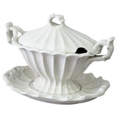 Antique English Ironstone Tureen with Tray Circa 1920