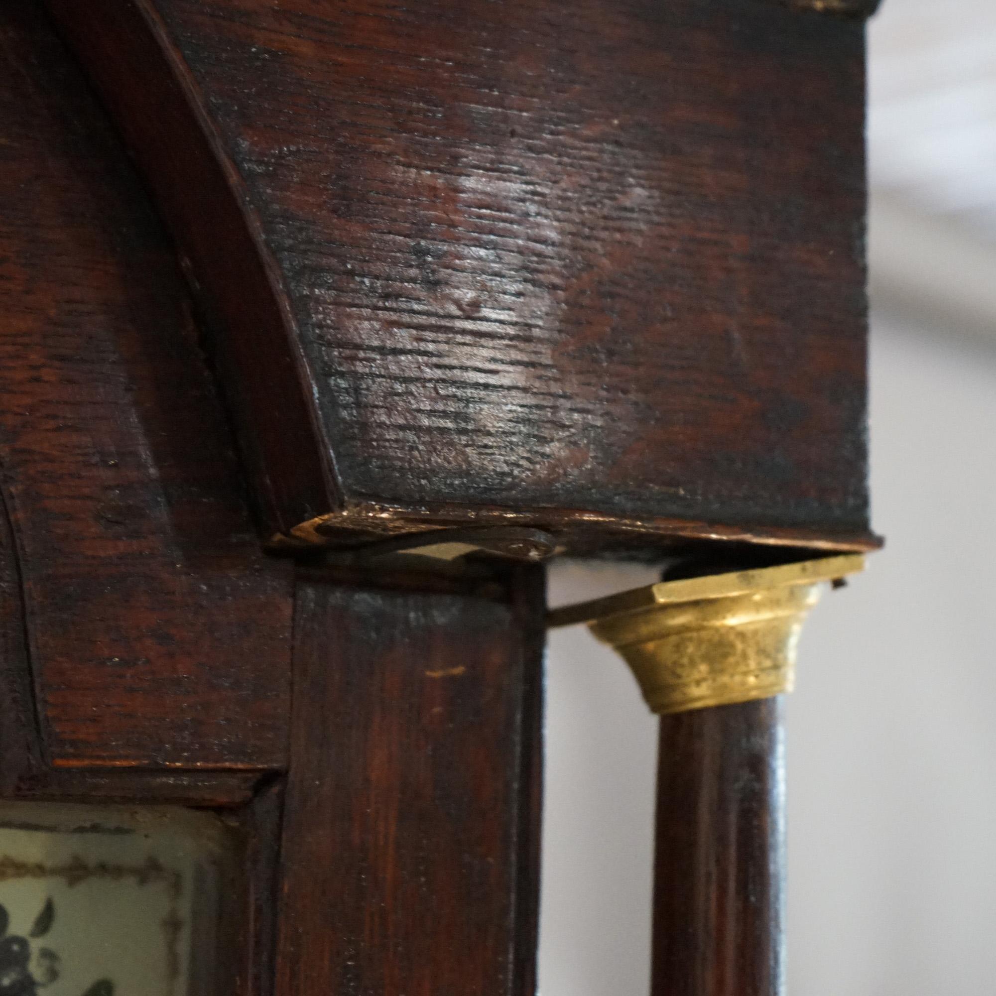 Antique English J. Carpenter Harris Town Flame Mahogany Grandfather Clock 19thC For Sale 8