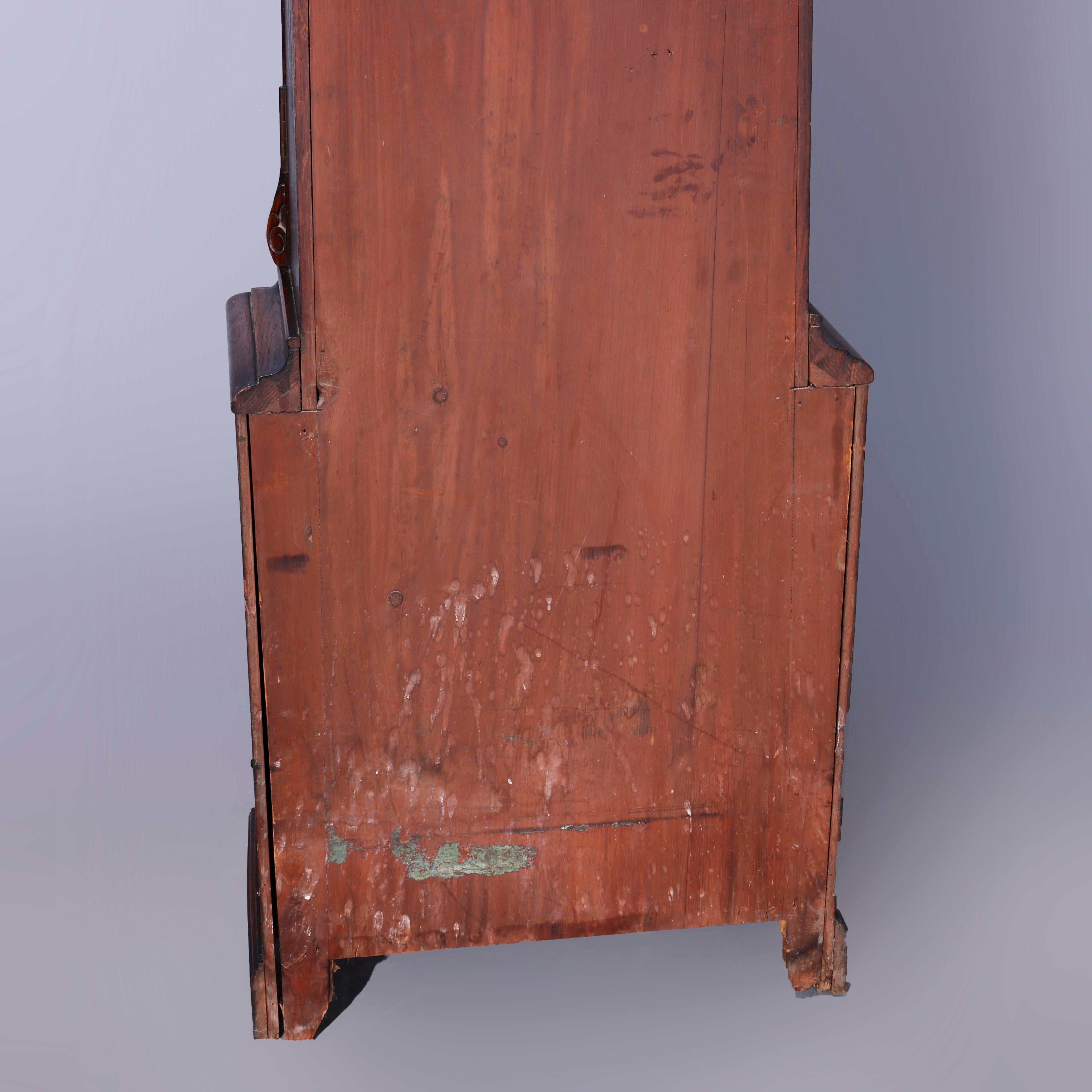Antique English J Maurer, Ennis Oak Weight Driven Tall Case Clock, c1860 11