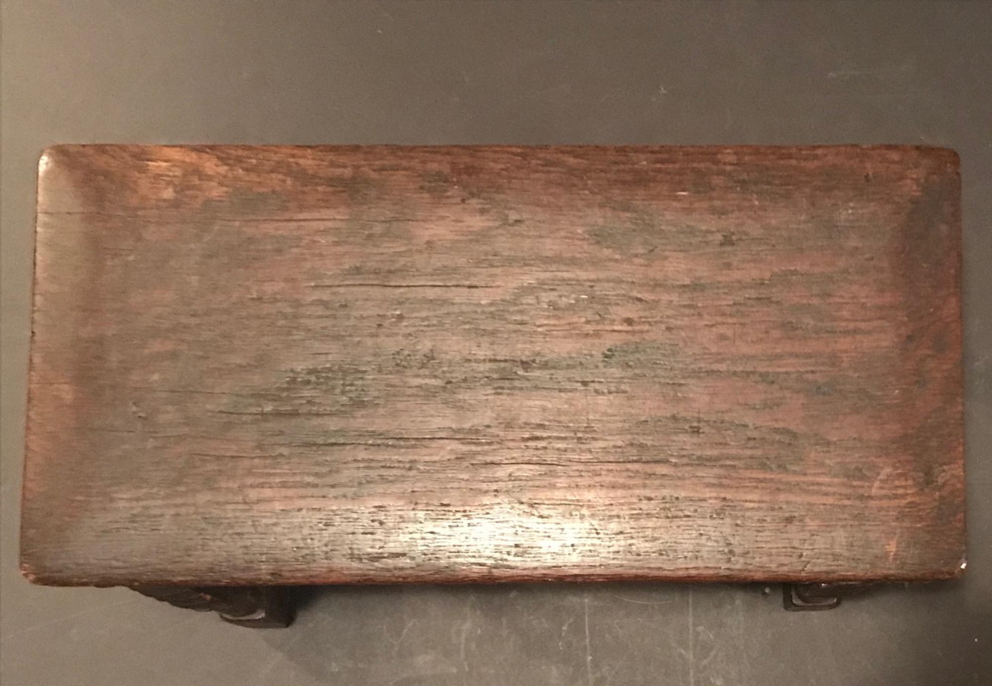 Antique English Jacobean Carved Oak Miniature Footstool 12