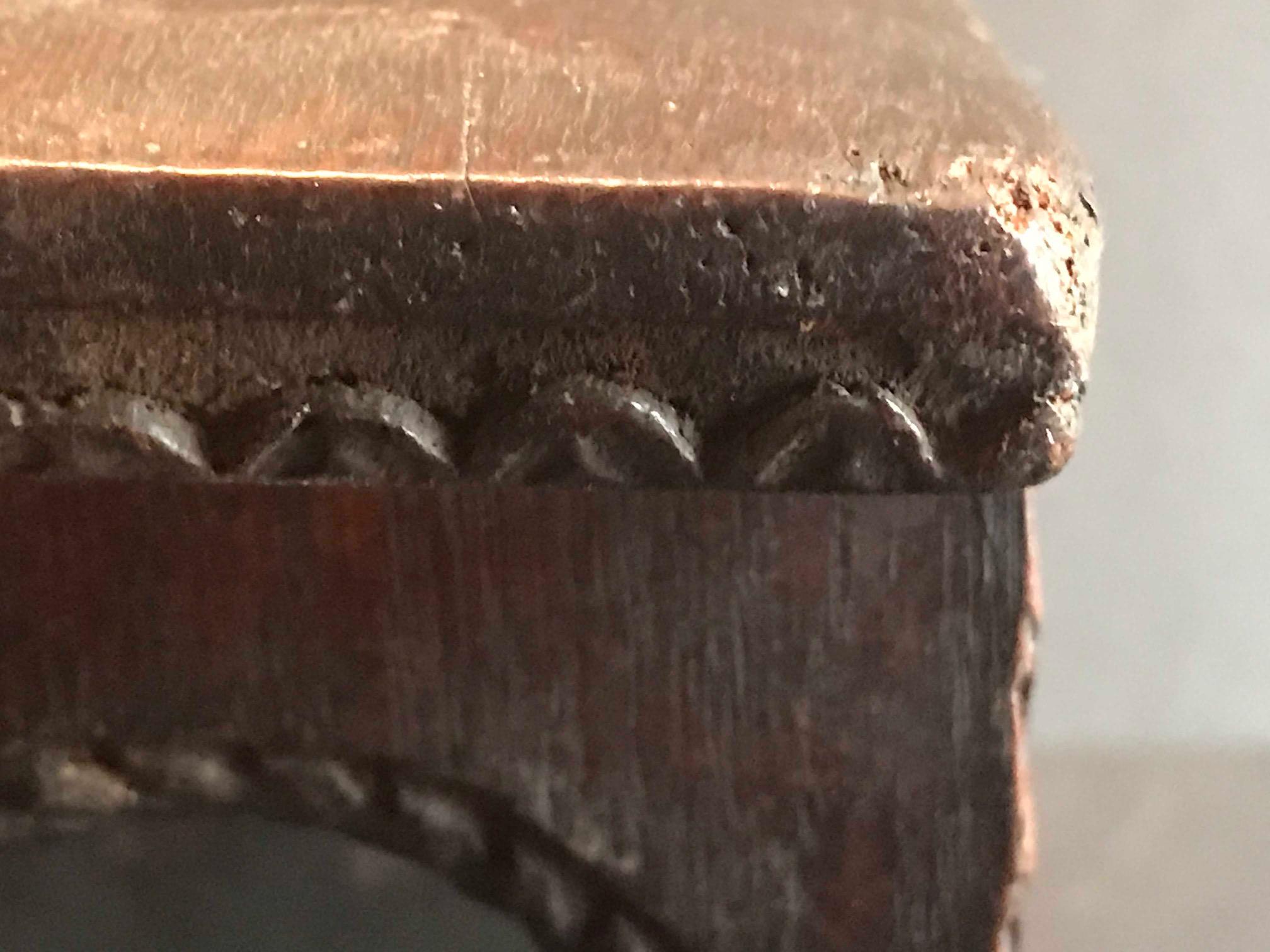 Antique English Jacobean Carved Oak Miniature Footstool 5