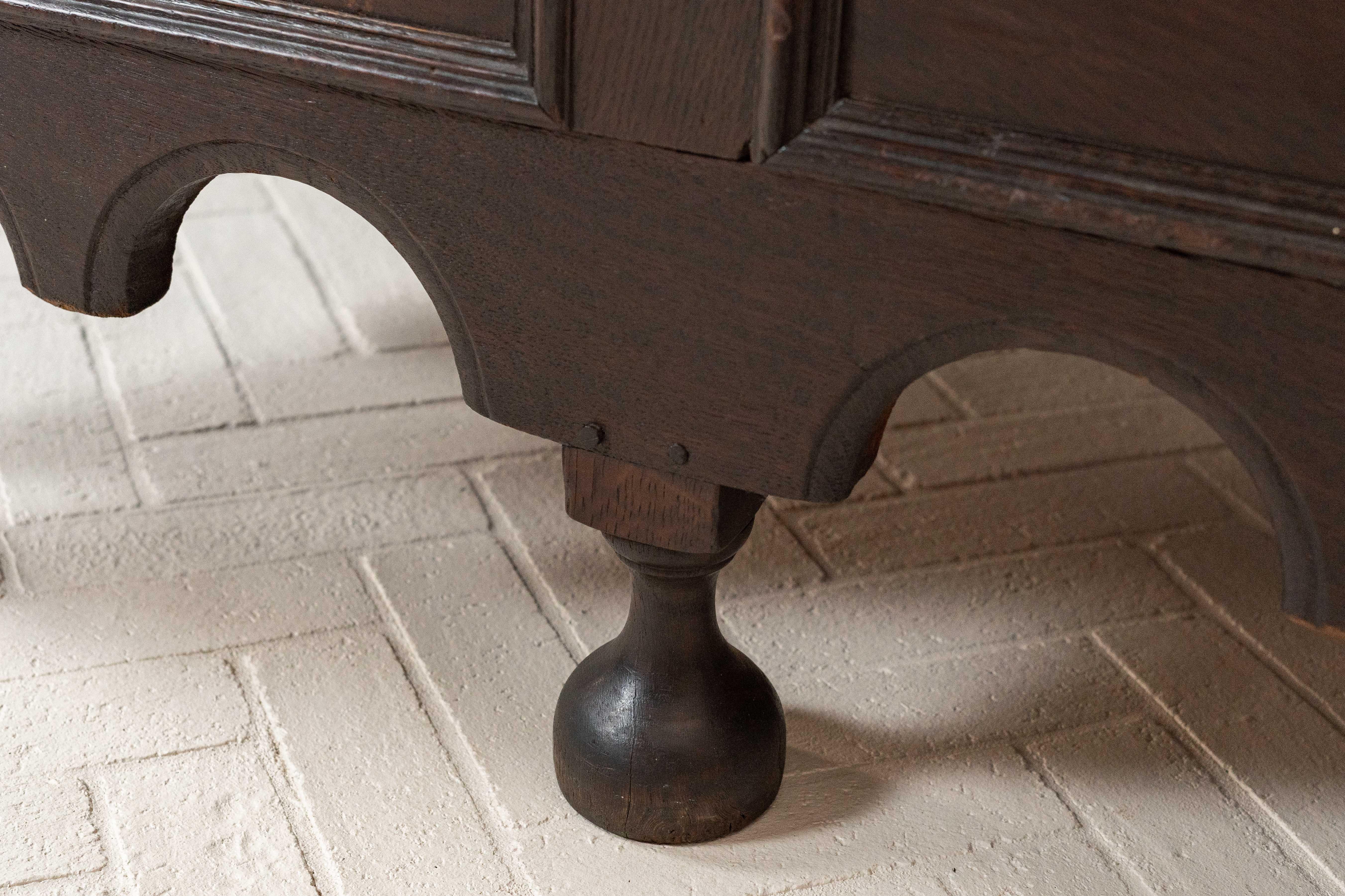 Antique English Jacobean Oak Chest For Sale 7